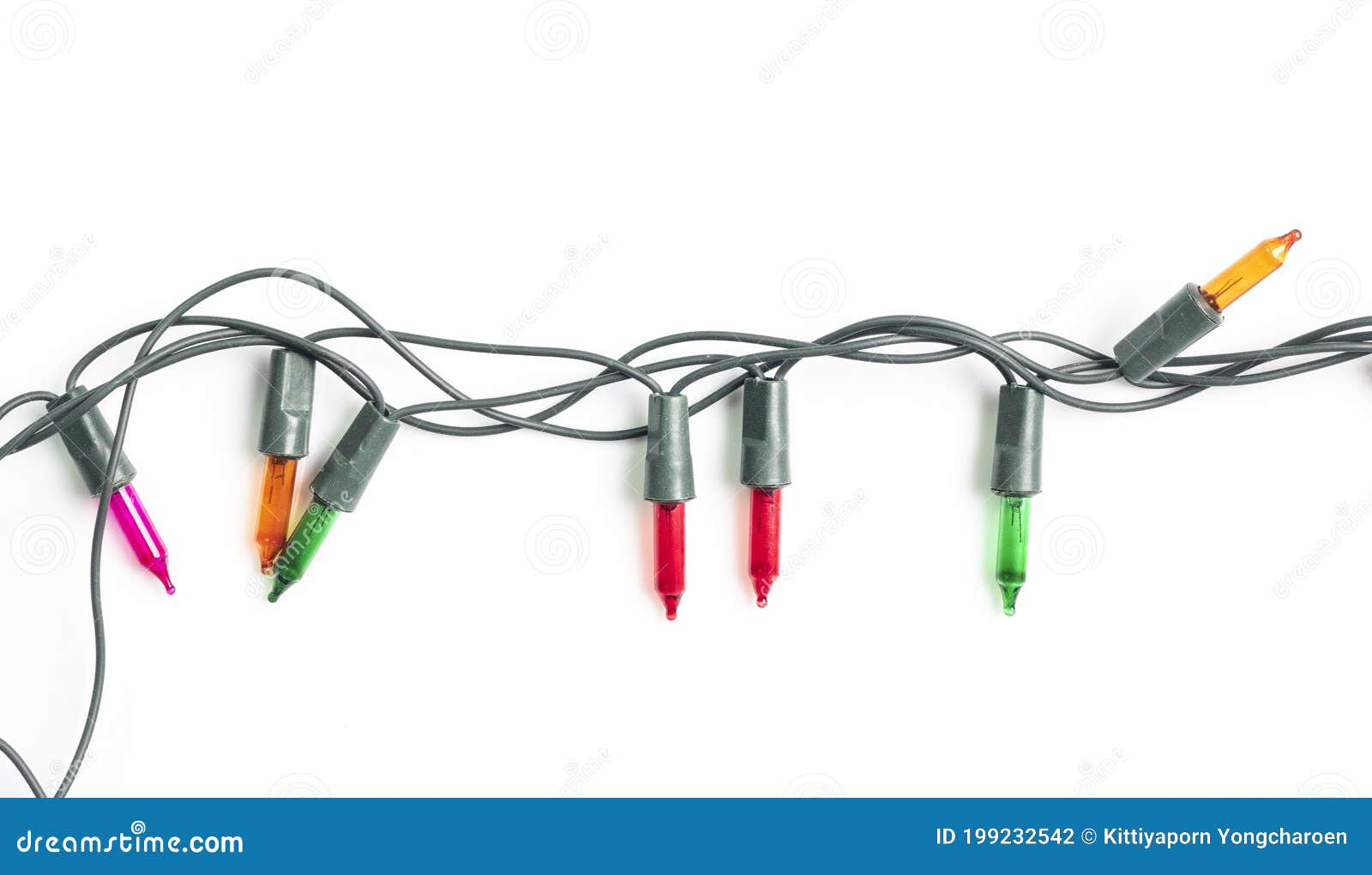 Christmas Lights Isolated on White Background Stock Photo - Image of