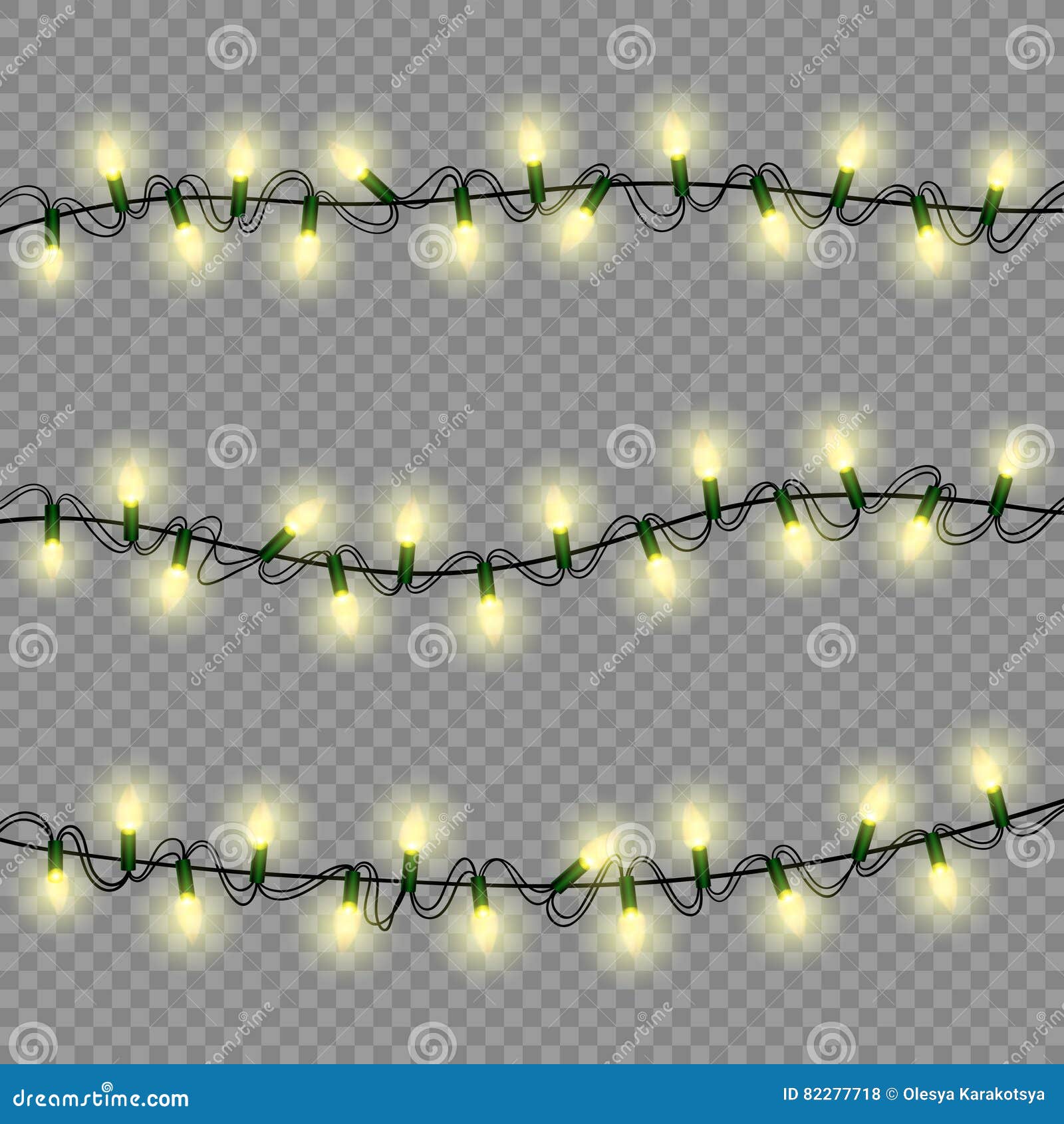Christmas Lights Luminous Garland Realistic Design Elem
