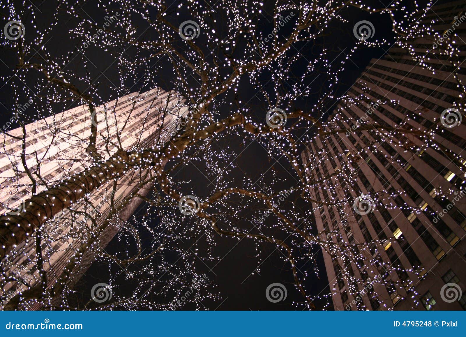 Christmas Lights in Manhattan Stock Photo Image of festive, york 4795248
