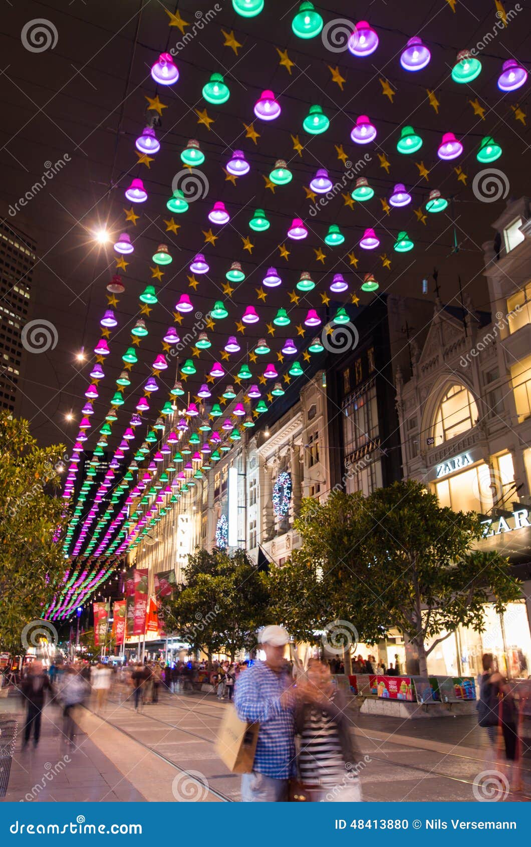  Christmas  Lights In Melbourne  Bourke Street Mall Editorial 