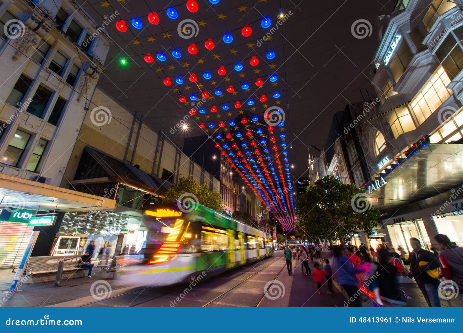  Christmas  Lights In Melbourne  Bourke Street Mall Editorial 