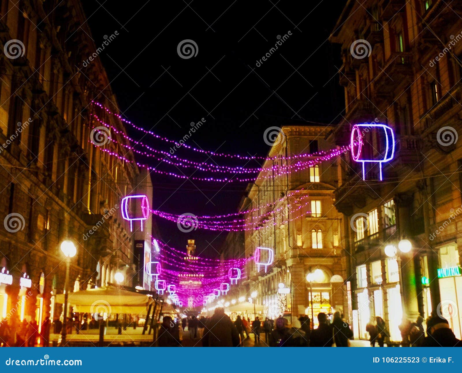 Christmas lights stock image. Image of city, night, architecture ...