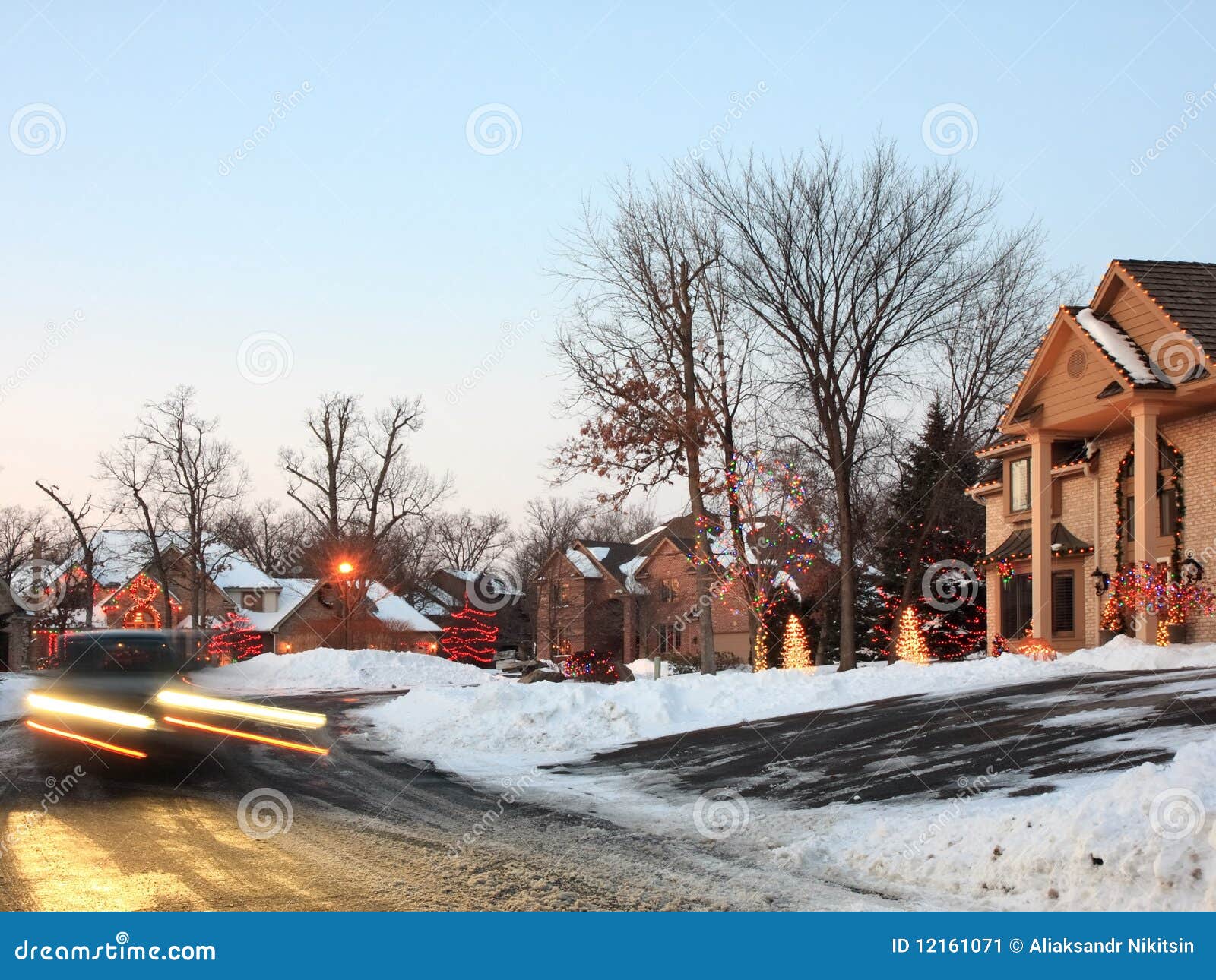 Christmas Lights in Minnesota Stock Image Image of decorated, snow