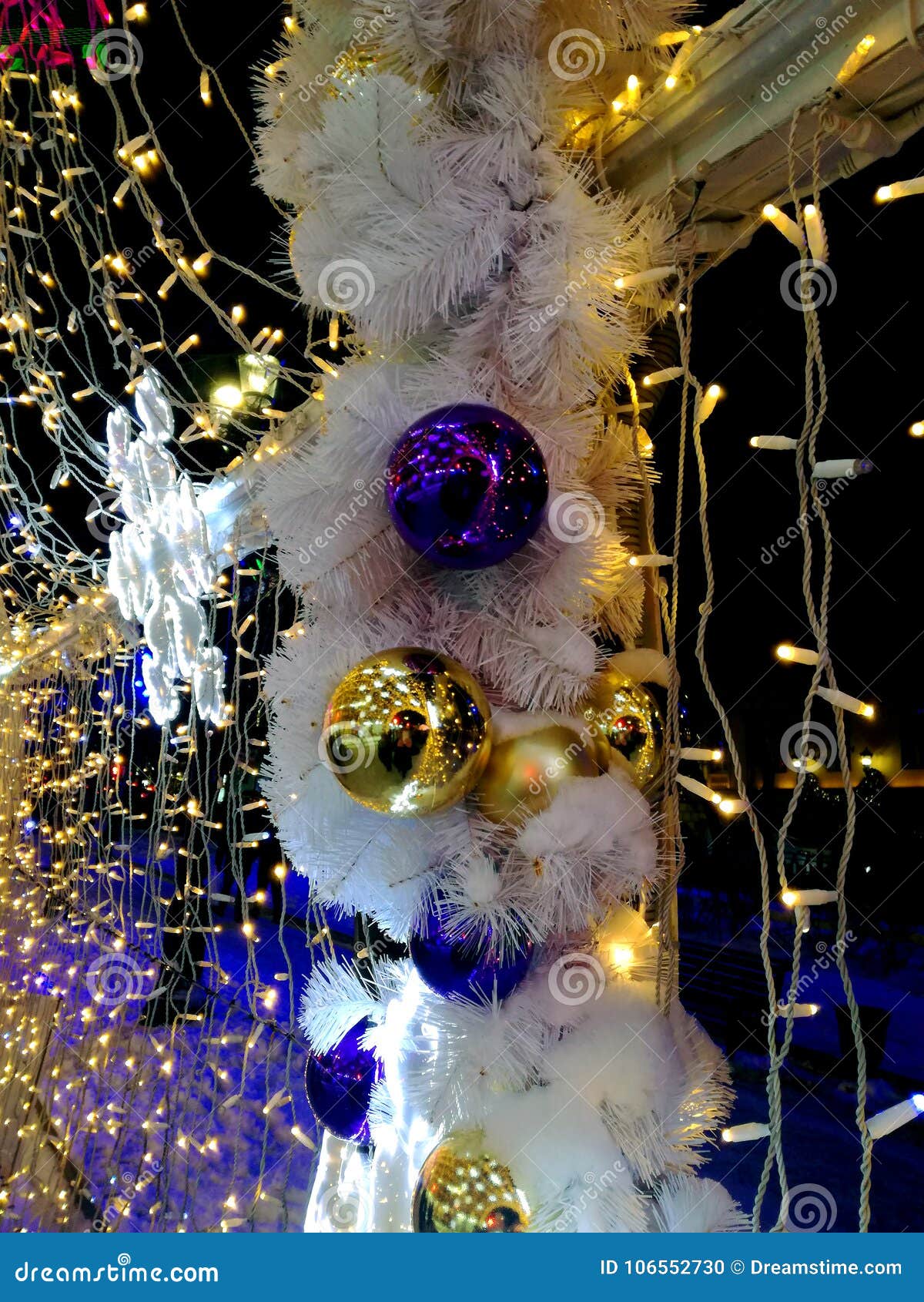 Christmas lights new year stock photo. Image of night 106552730