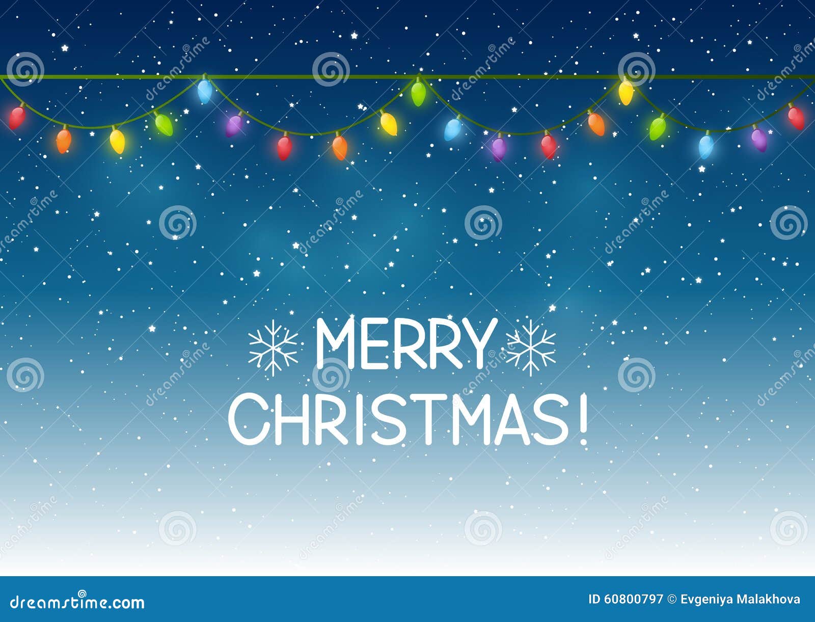 Christmas Lights on Night Sky Stock Vector Illustration of event, merry 60800797