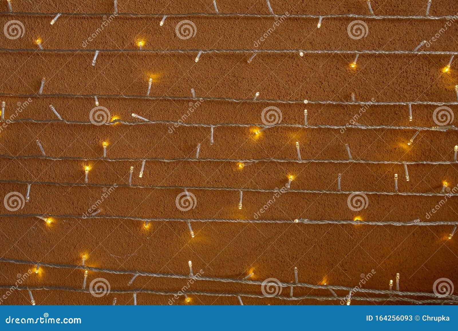 Christmas Lights on Stone Wall Stock Image Image of decor, lights