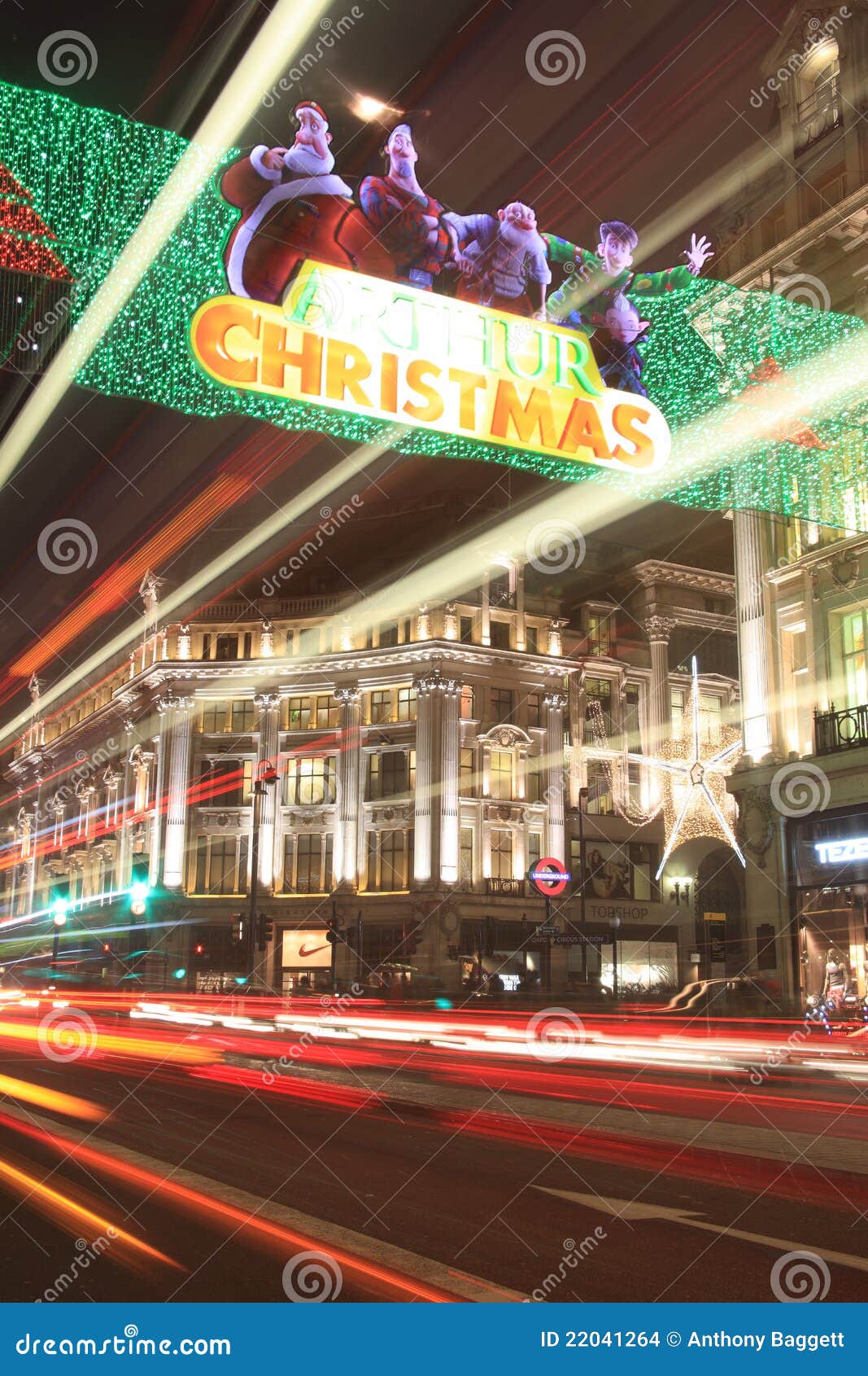 Christmas Lights at Oxford Circus Editorial Stock Image Image of