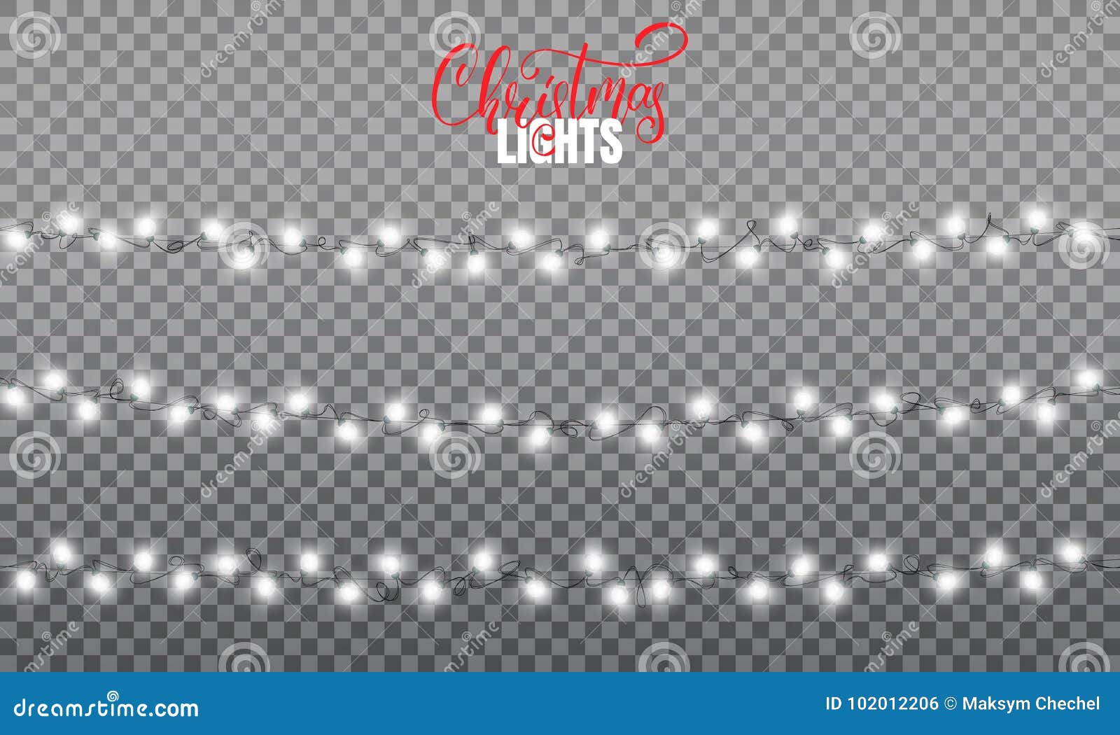 Christmas Lights. Realistic String Lights Design Elements of Pink and ...