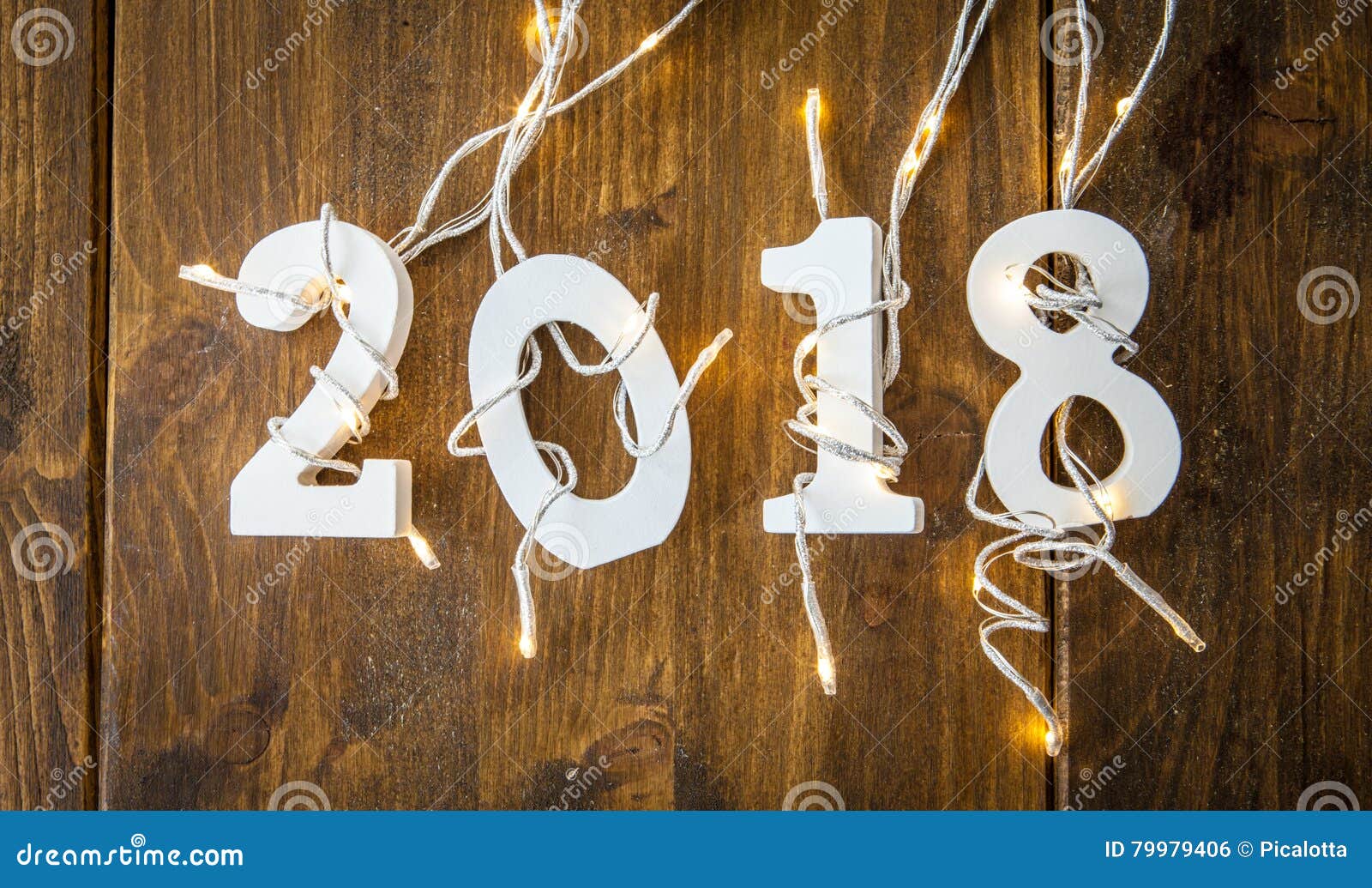 2018 with christmas lights stock photo. Image of holidays 79979406