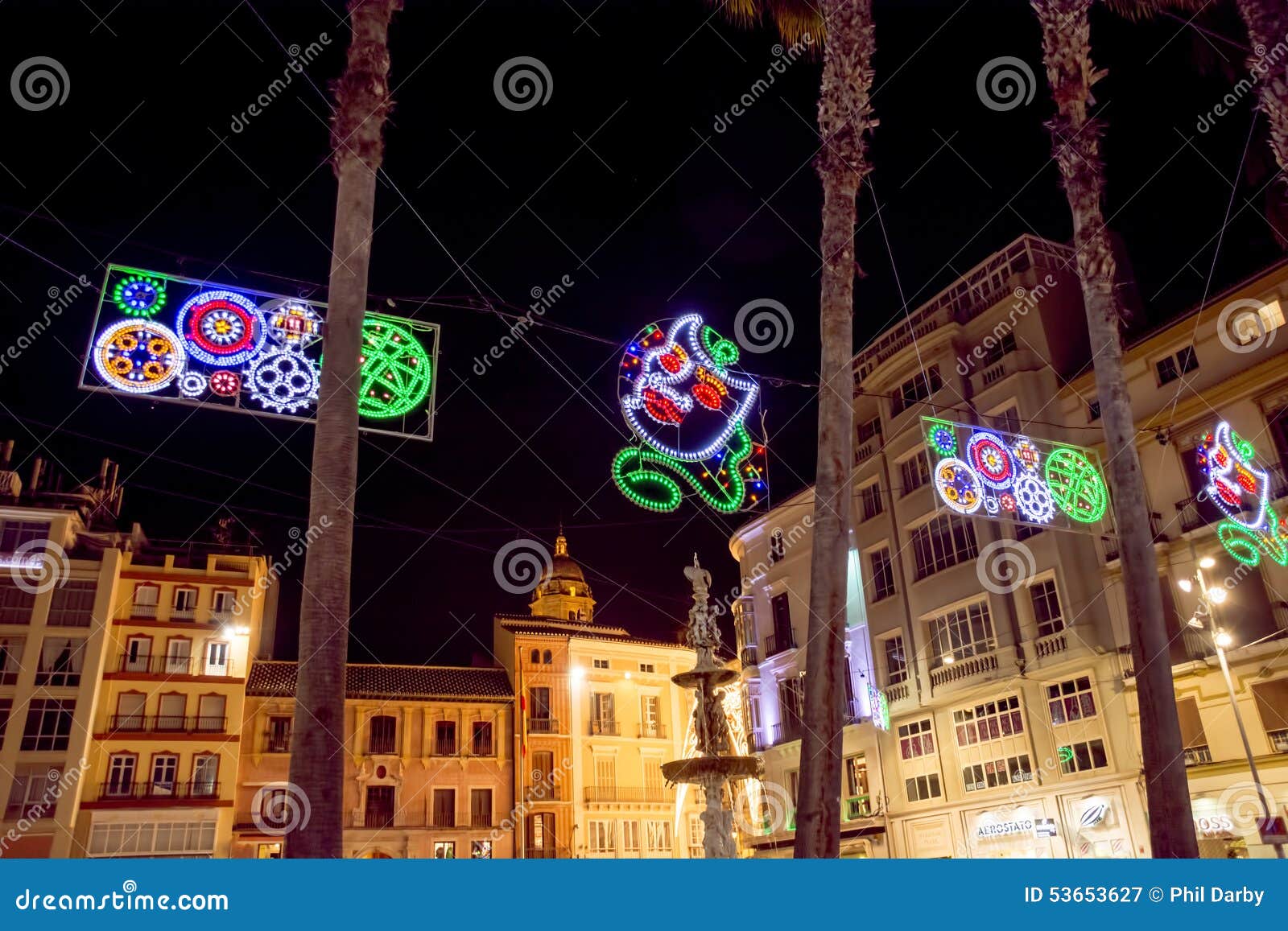 Christmas Lights in Spain editorial photography. Image of picturesque