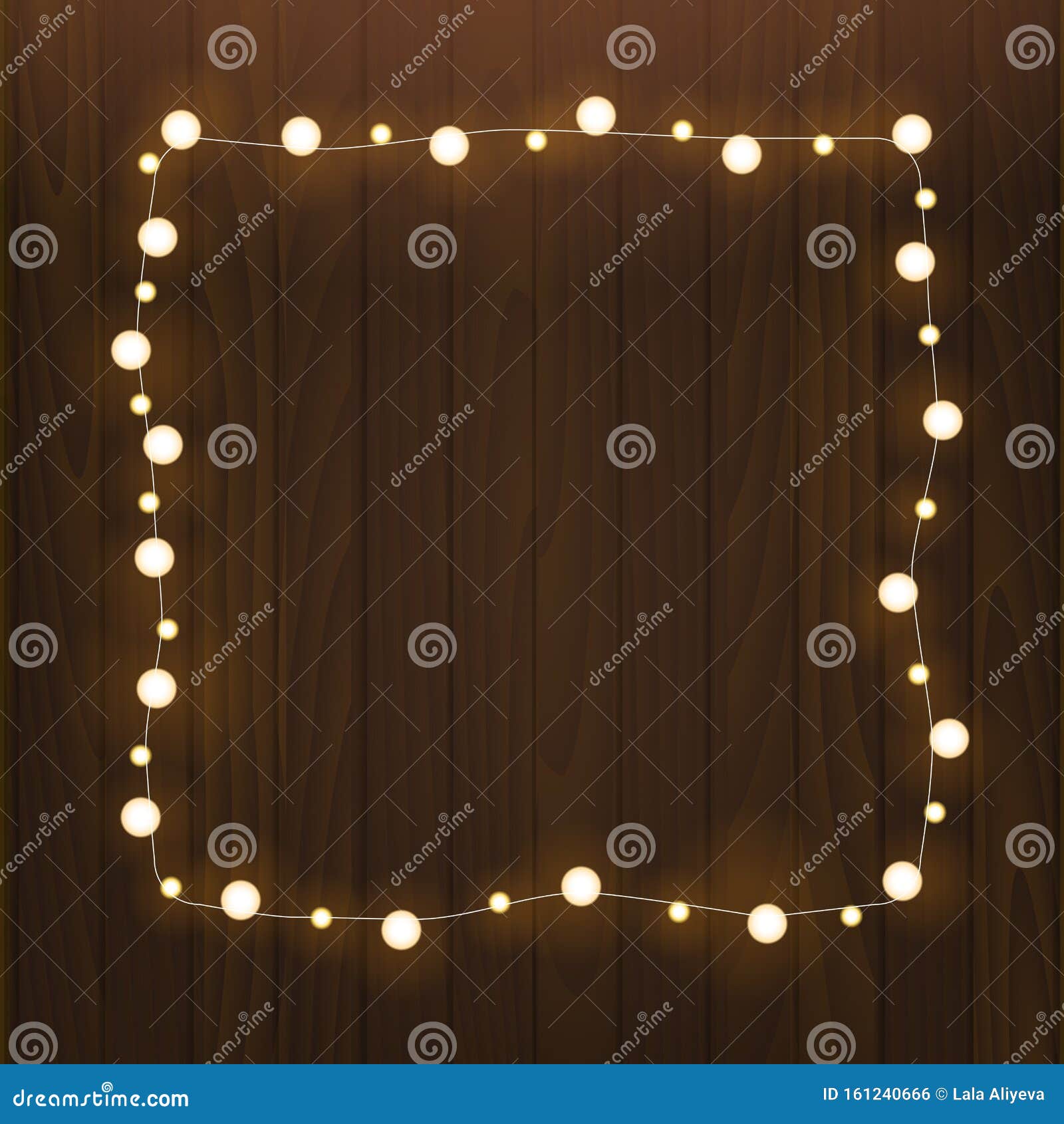Christmas Lights in Square Form. Vector Stock Illustration
