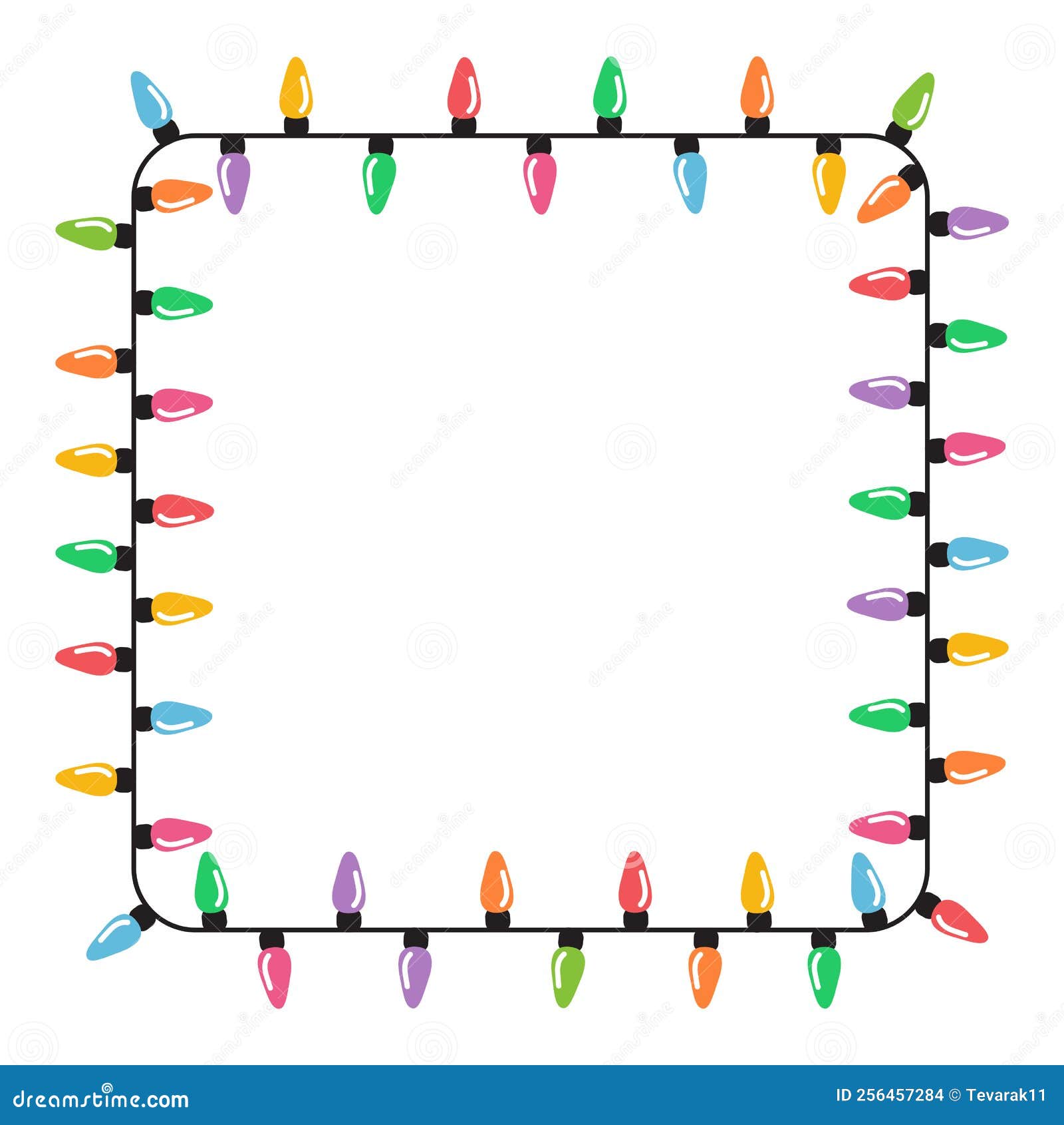 Christmas Lights String Isolated on White Background Vector Stock