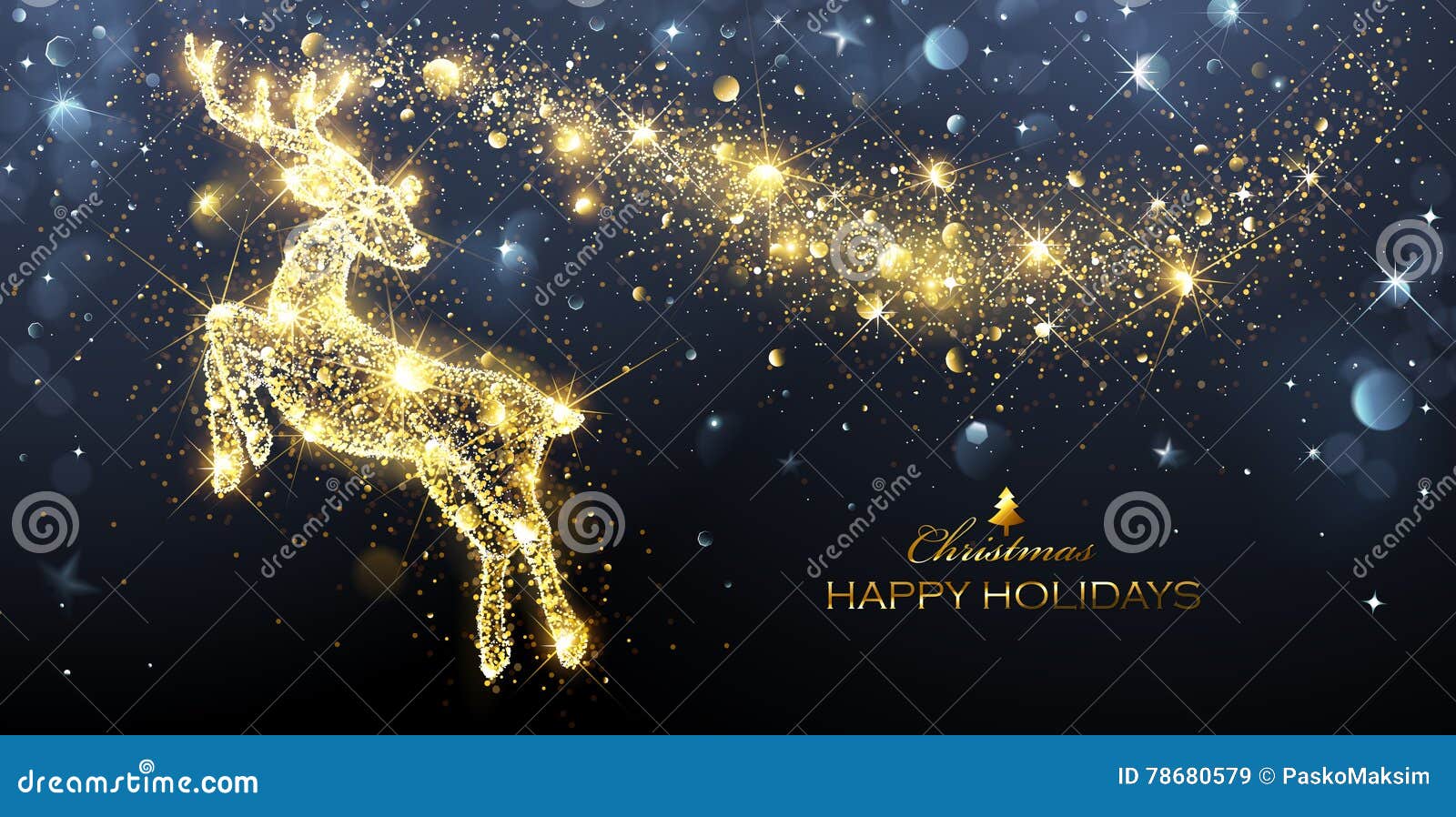 Christmas Magic Deer stock vector. Illustration of style - 78680579