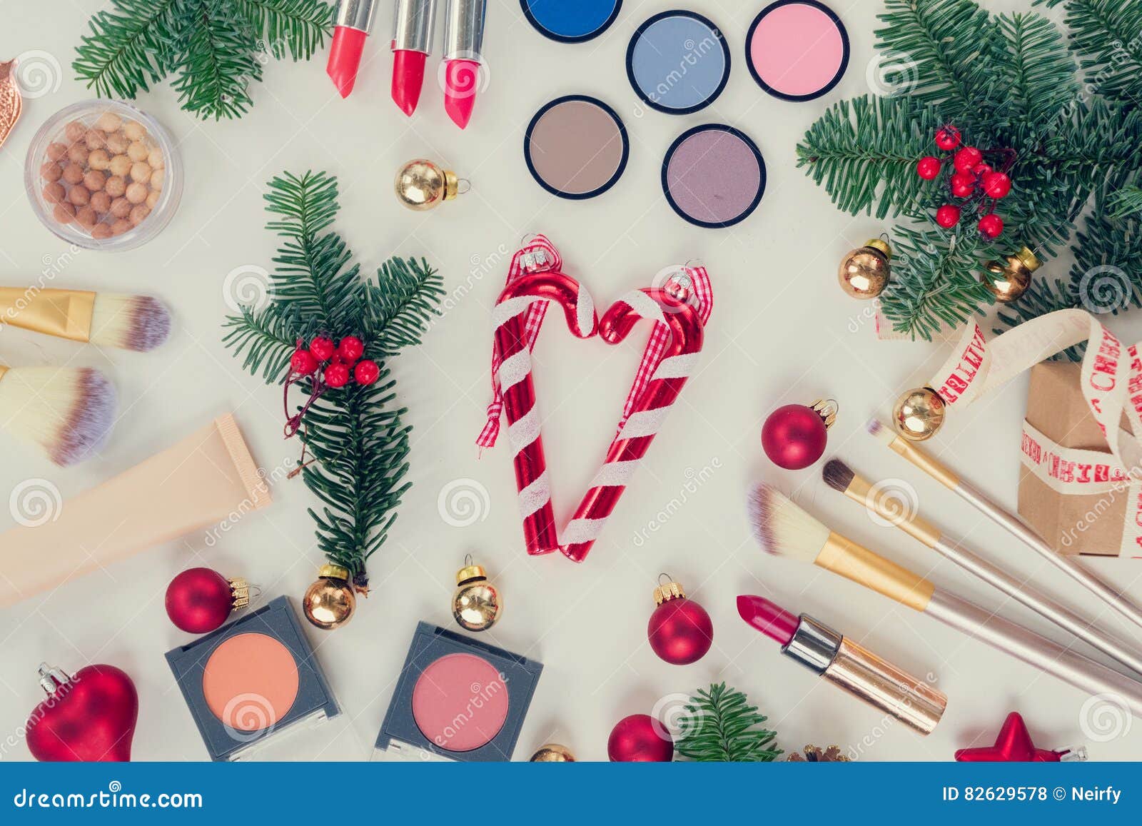 Christmas Make Up Cosmetics Stock Photo Image of cosmetic, cosmetics 82629578