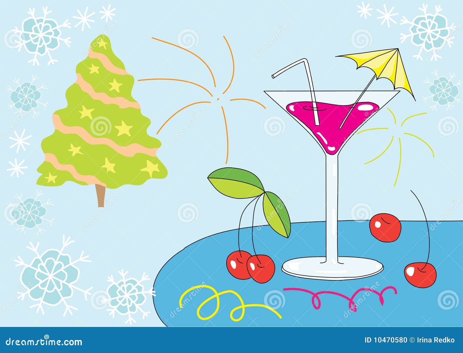 Christmas martini stock illustration. Illustration of martini 10470580