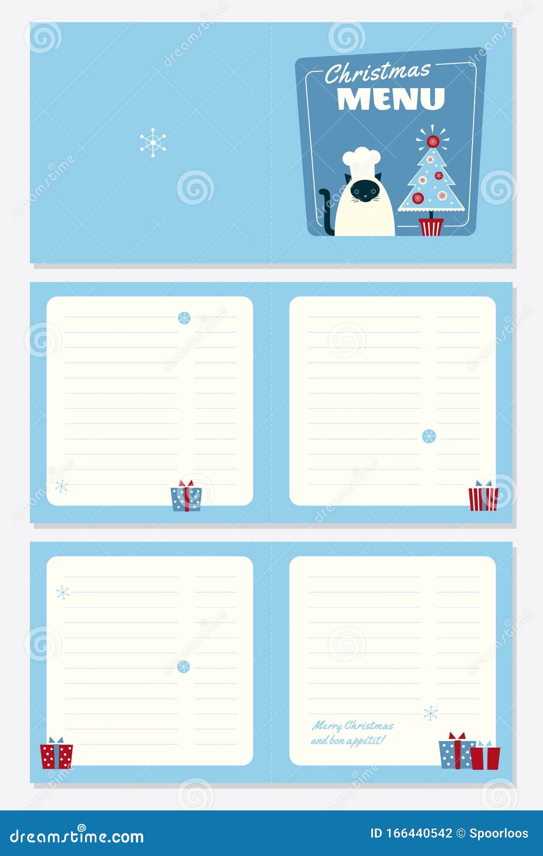 Christmas menu cat square stock vector. Illustration of blank 166440542