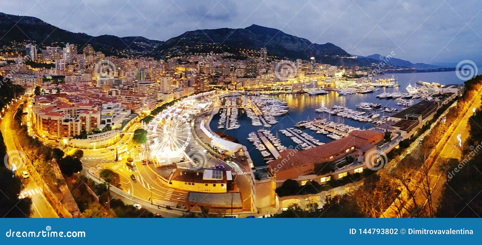 Monaco by night stock photo. Image of holiday, destination - 144793802
