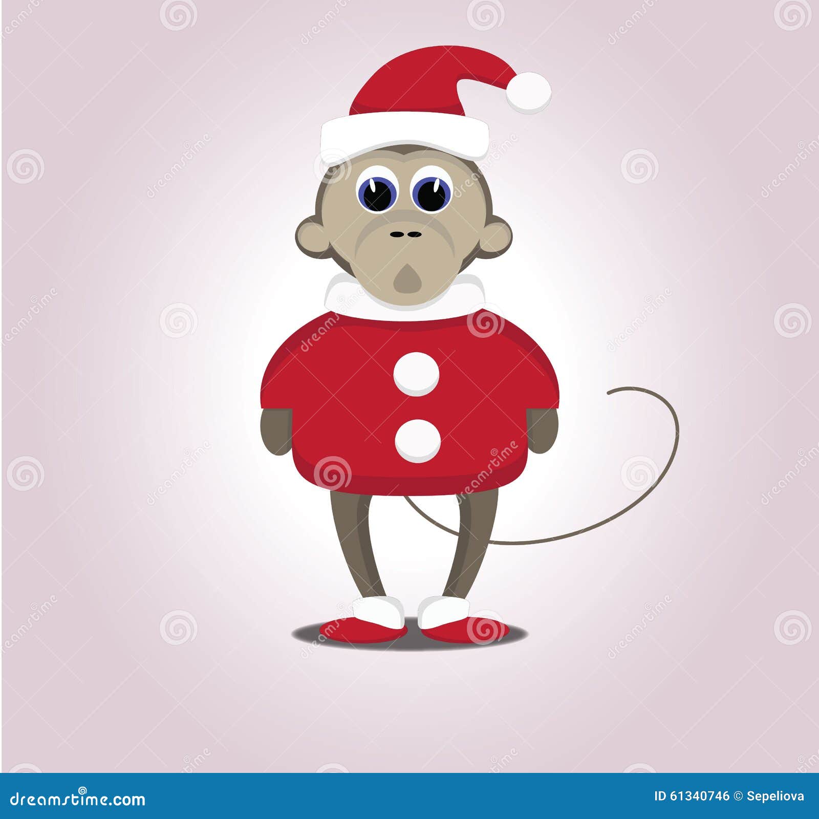 Christmas monkey stock vector. Illustration of tradition 61340746
