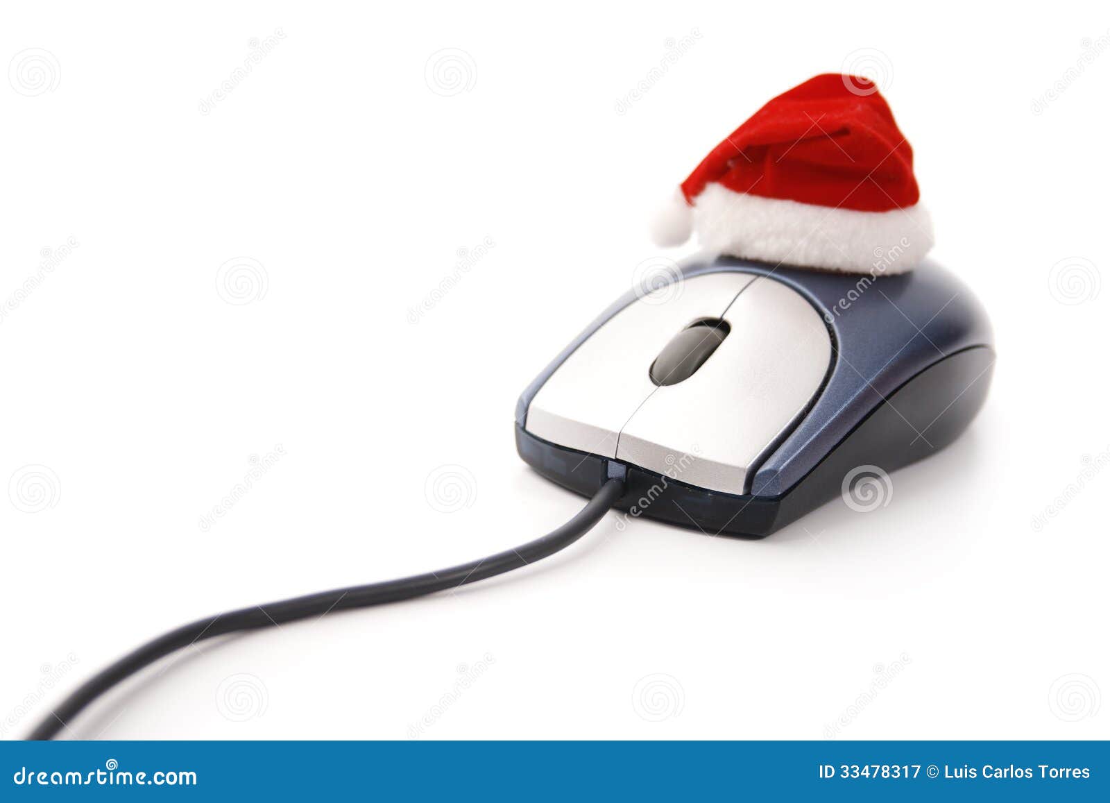 Christmas mouse isolated on white background.