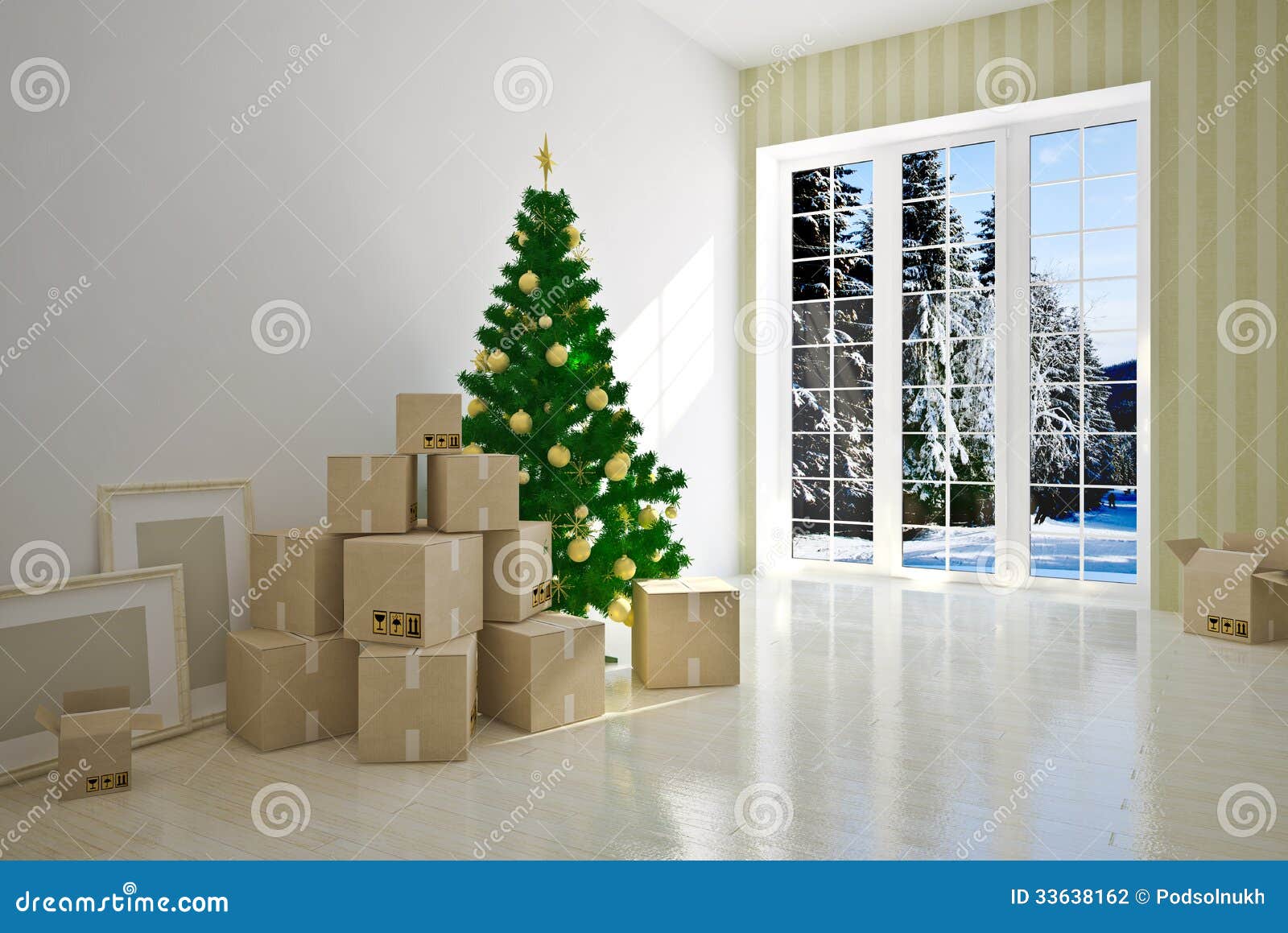 Christmas moving house stock photo. Image of brightly 33638162