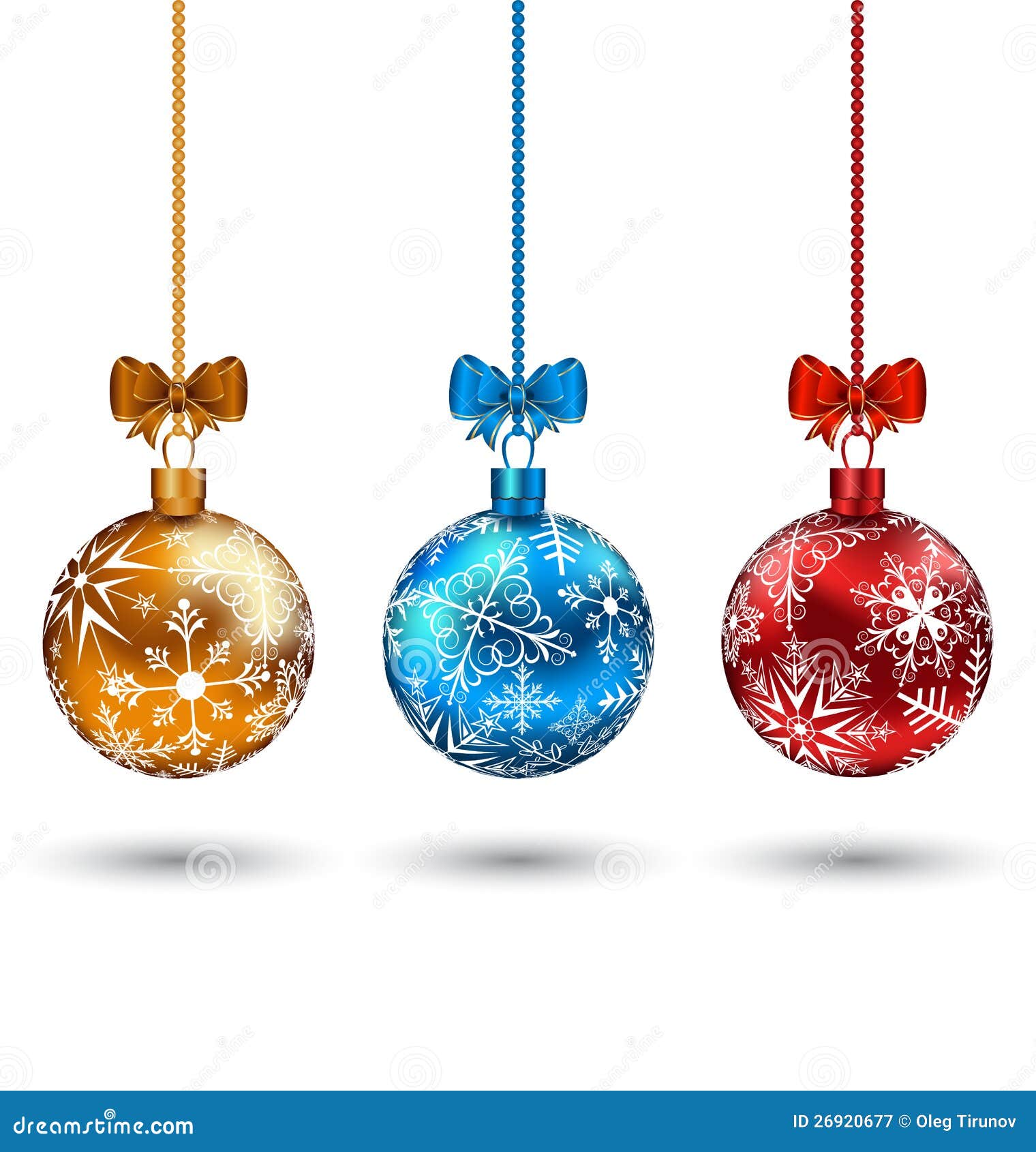 Christmas Multicolor Balls with Bows Stock Vector Illustration of
