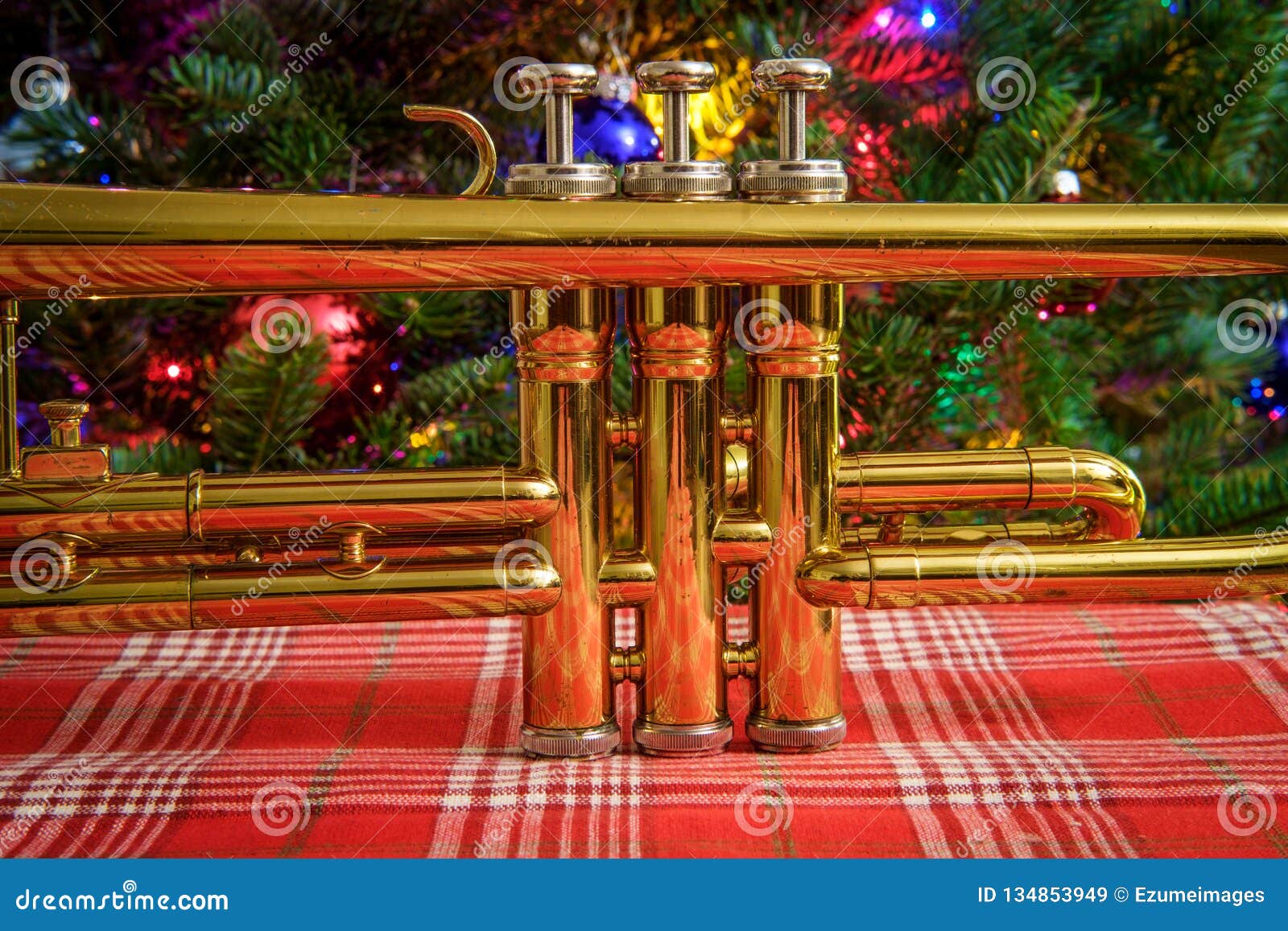 Christmas Music Trumpet Tree Stock Image Image of holiday, nicholas Christmas Instruments