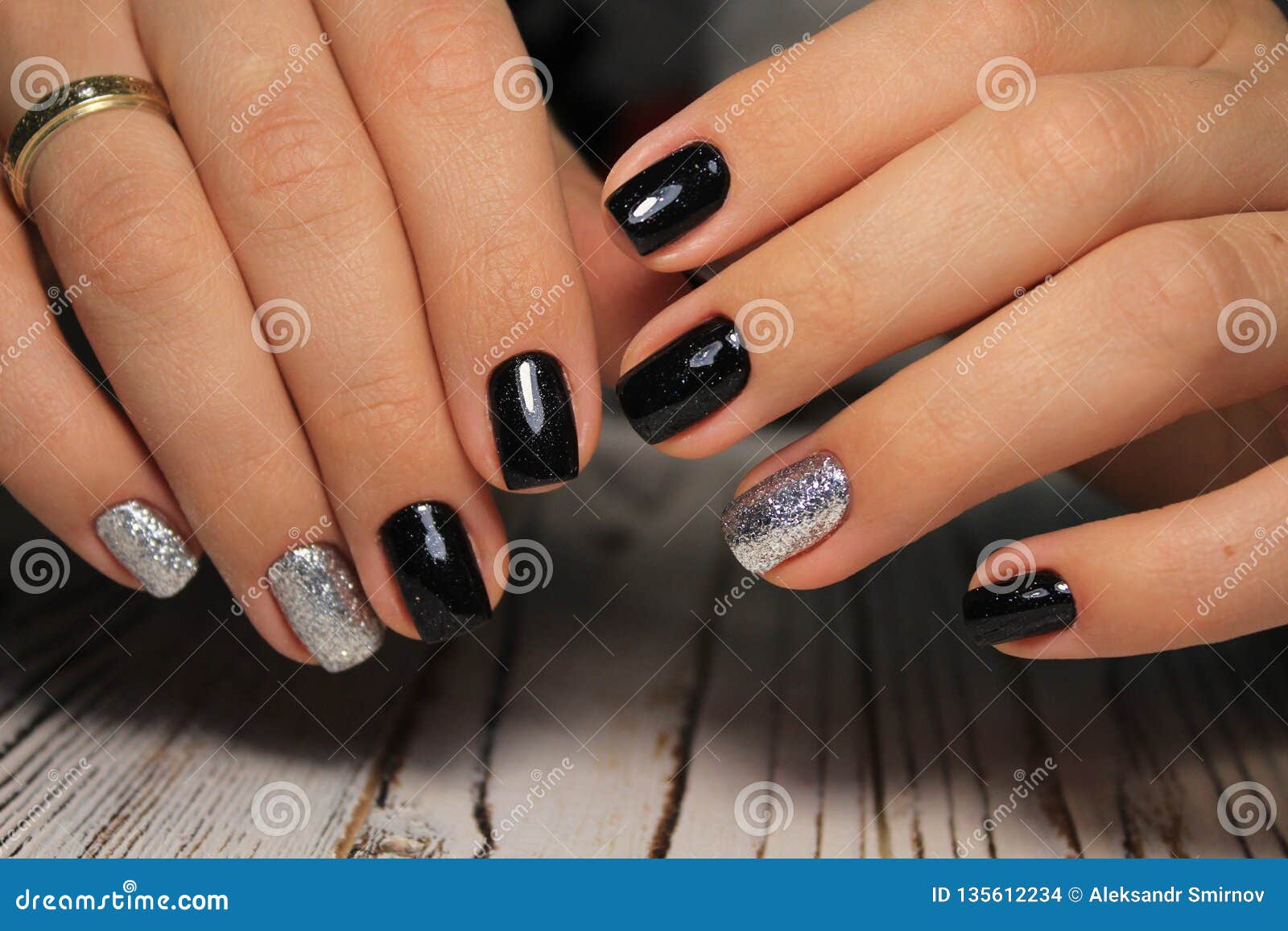 christmas nail art manicure. winter holiday style bright manicure