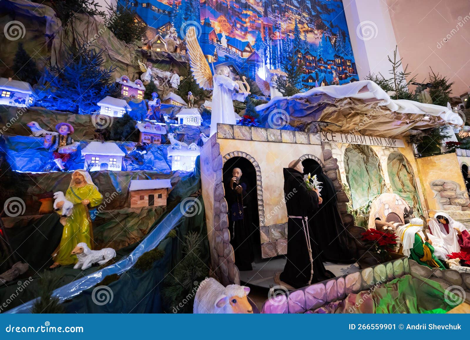 Christmas Nativity Crib Scene in Church Editorial Photo Image of baby