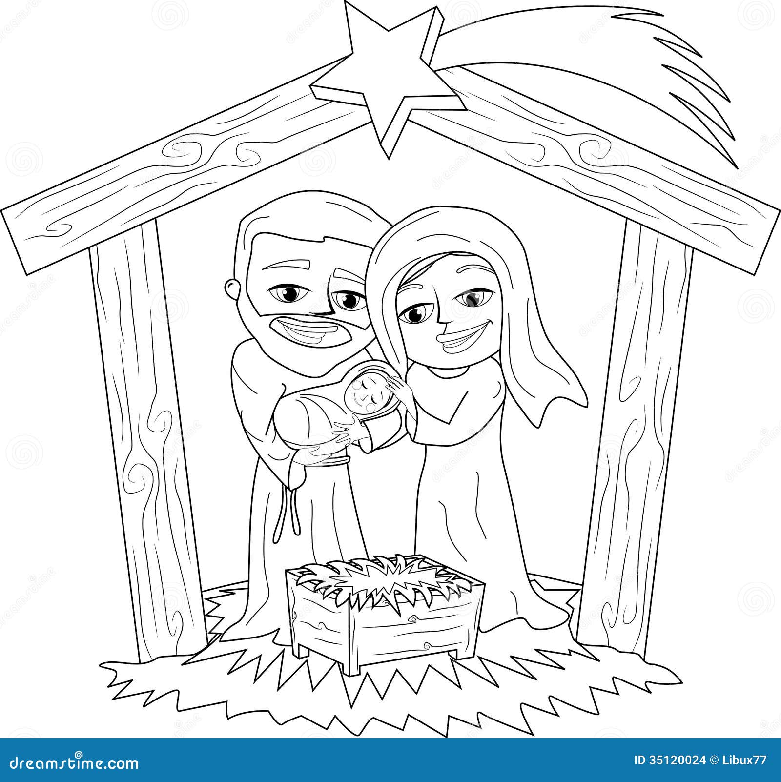 Christmas Nativity Scene Coloring Page