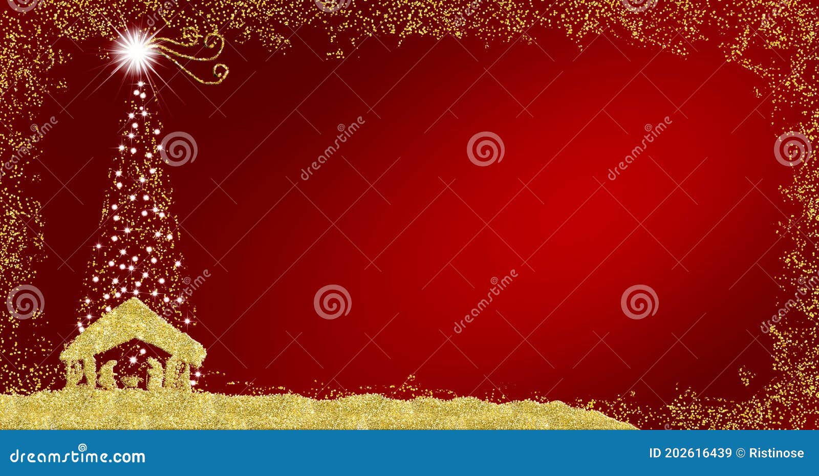 Christmas Nativity Scene Greetings Cards Stock Illustration ...