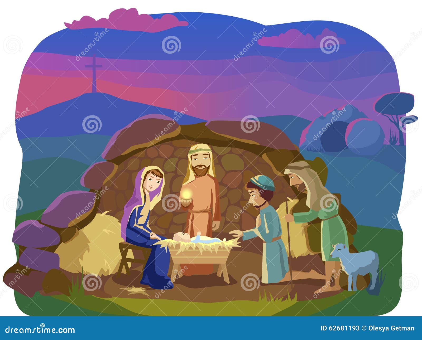 Download Christmas nativity scene stock vector Illustration of birth