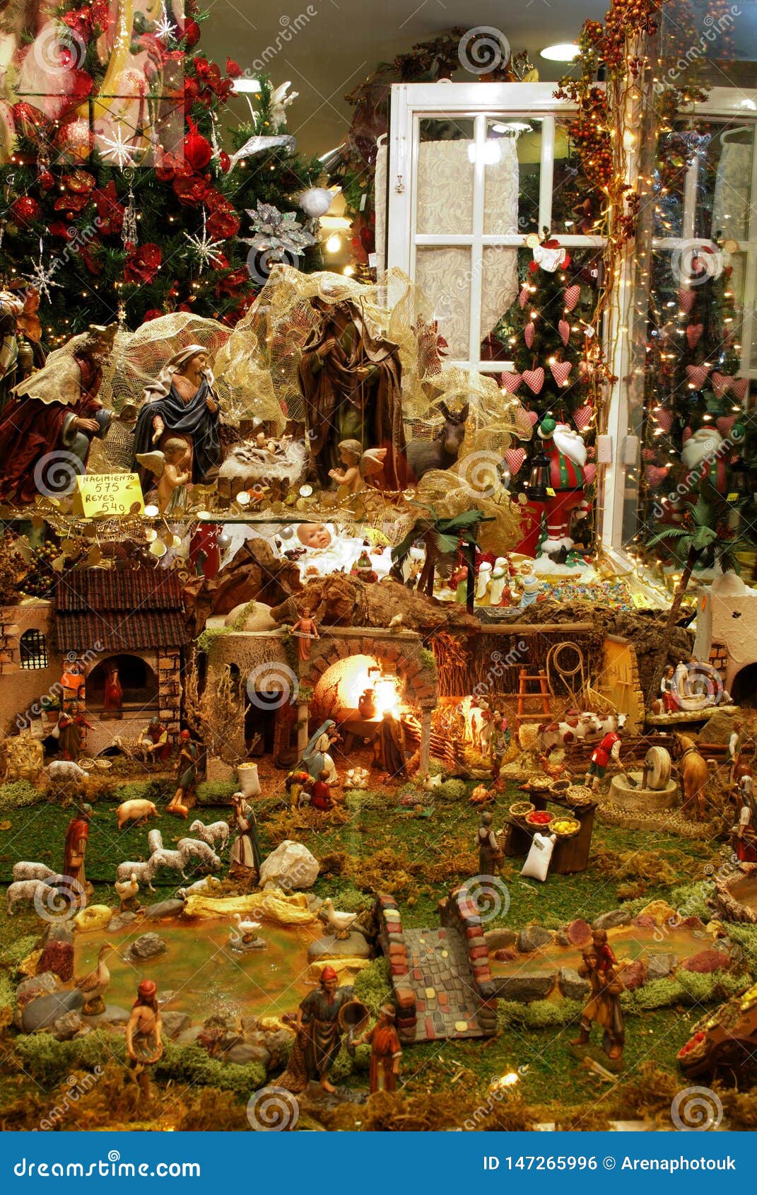Shop Window Iridescent Christmas Decorations Made Stock Photo 1168120924