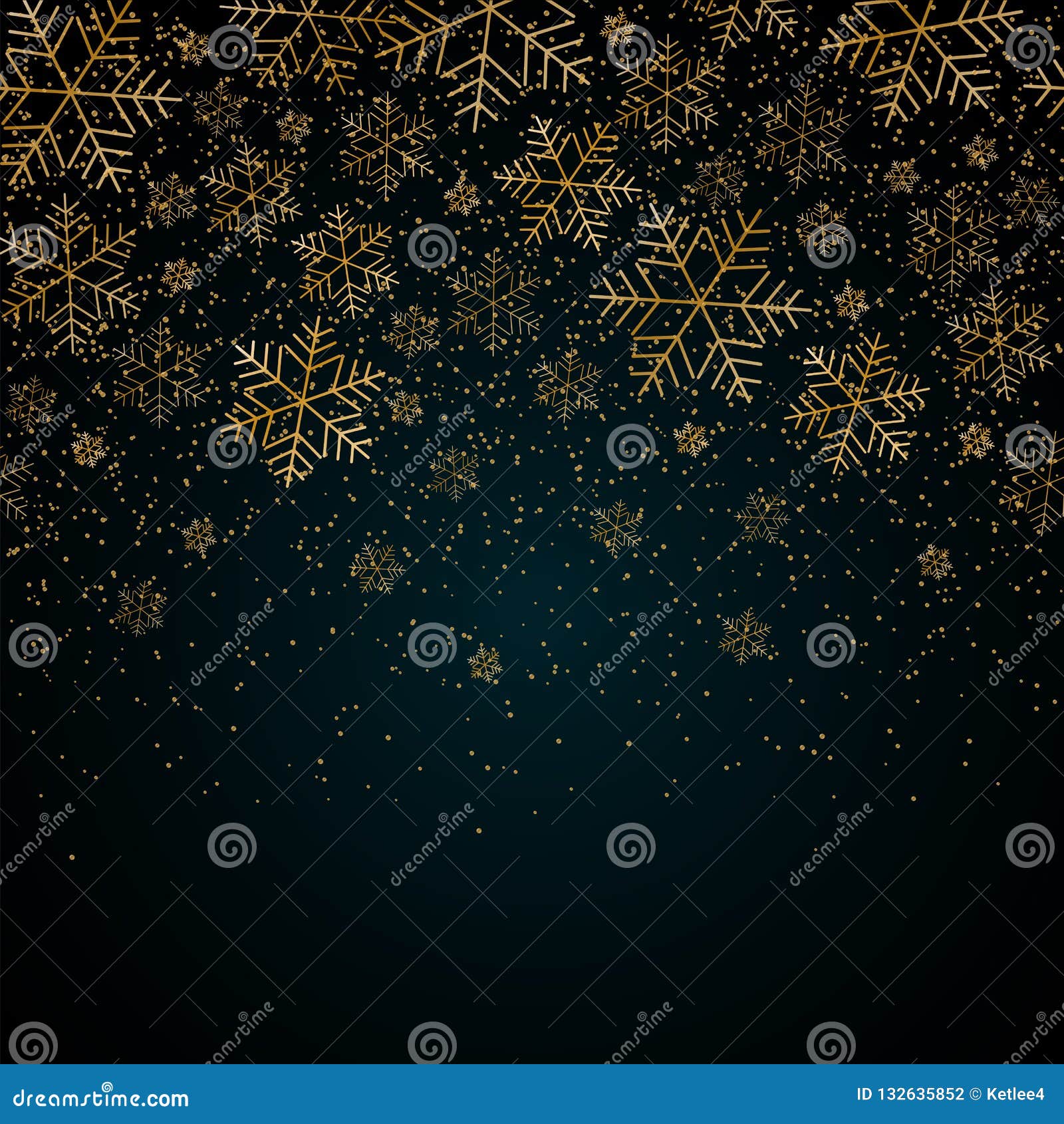 christmas new year background with gold snowflakes and glitter blue festive winter background christmas and new year pattern
