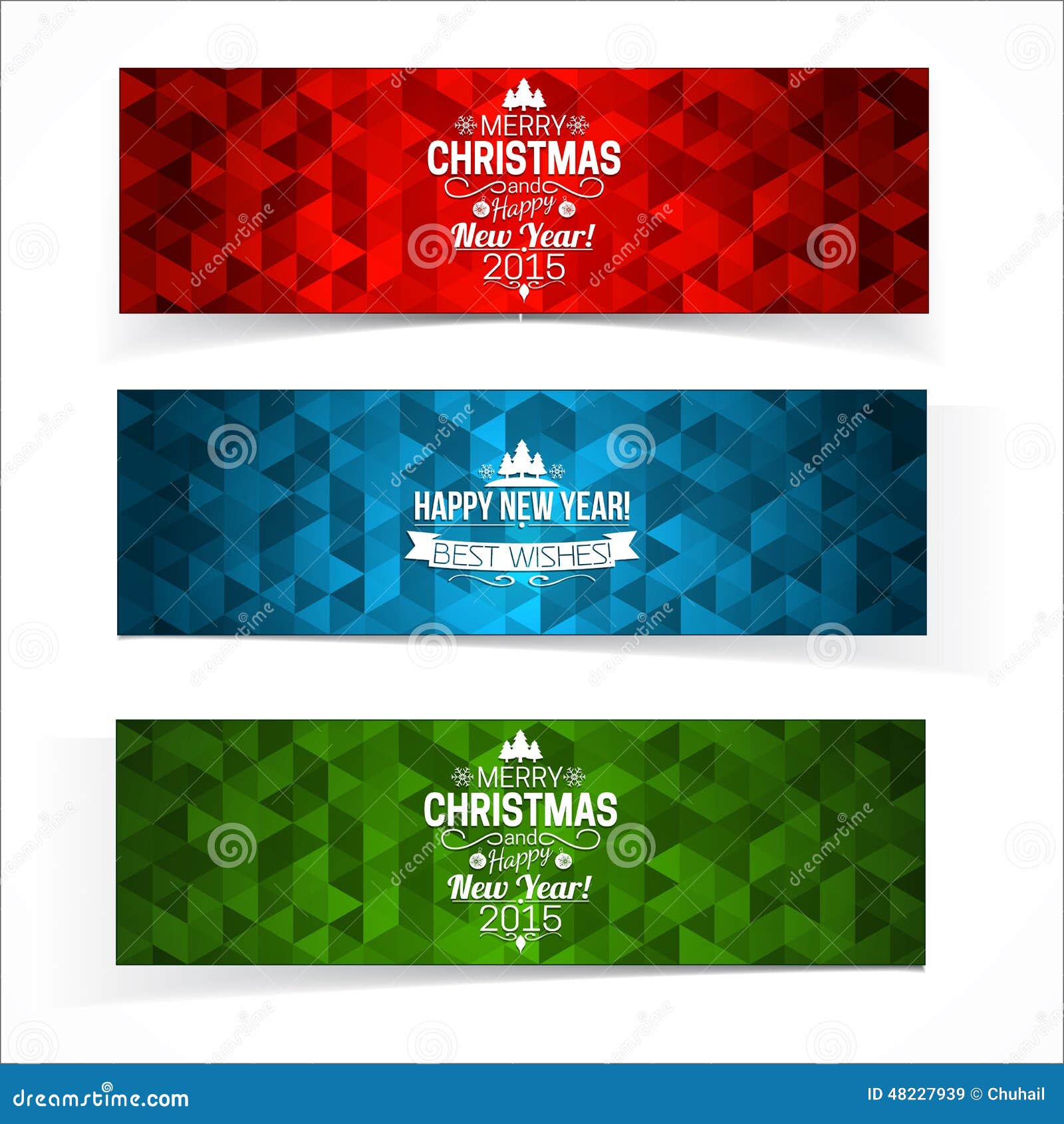 Christmas and New Year Banners. Stock Vector - Illustration of ...