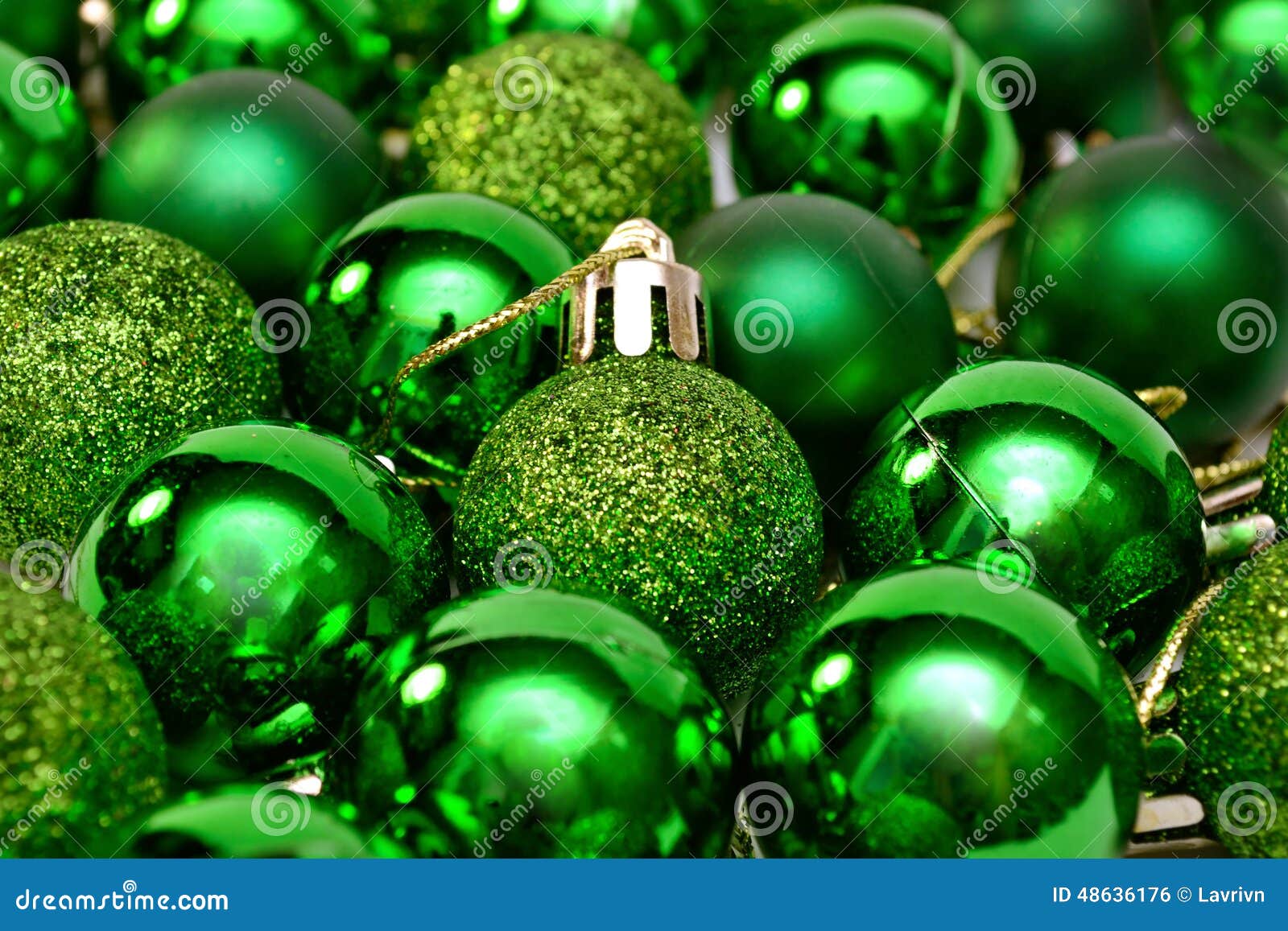 Christmas New Year Decor Green Balls for Christmas Tree Stock Photo ...