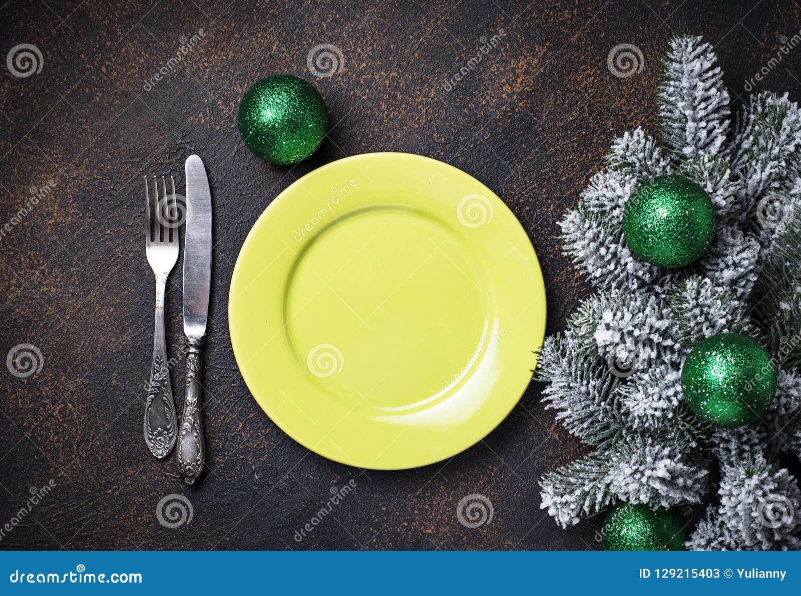 Christmas or New Year Festive Table Setting Stock Image - Image of ...