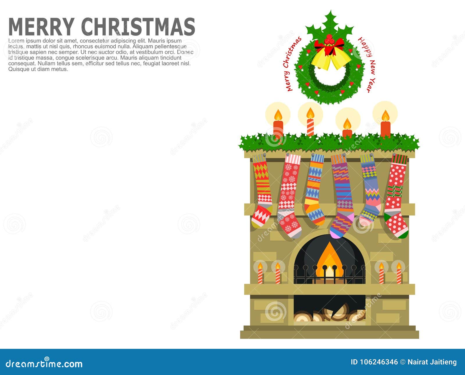 Download Christmas New Year Greeting Art Card Poster Banner Stock Vector