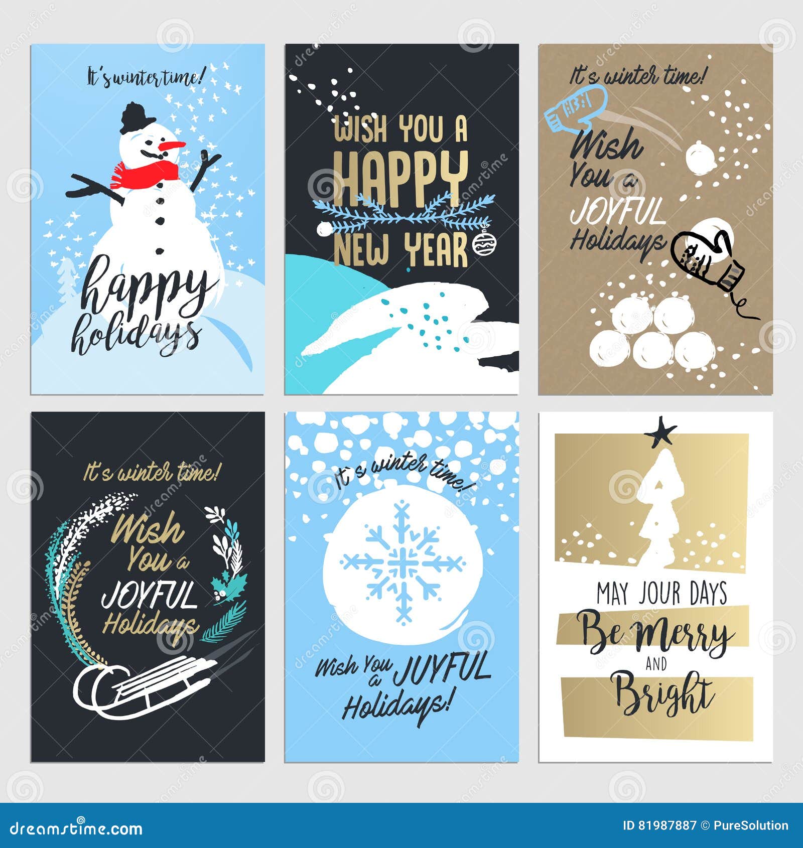 Christmas and New year greeting card concepts