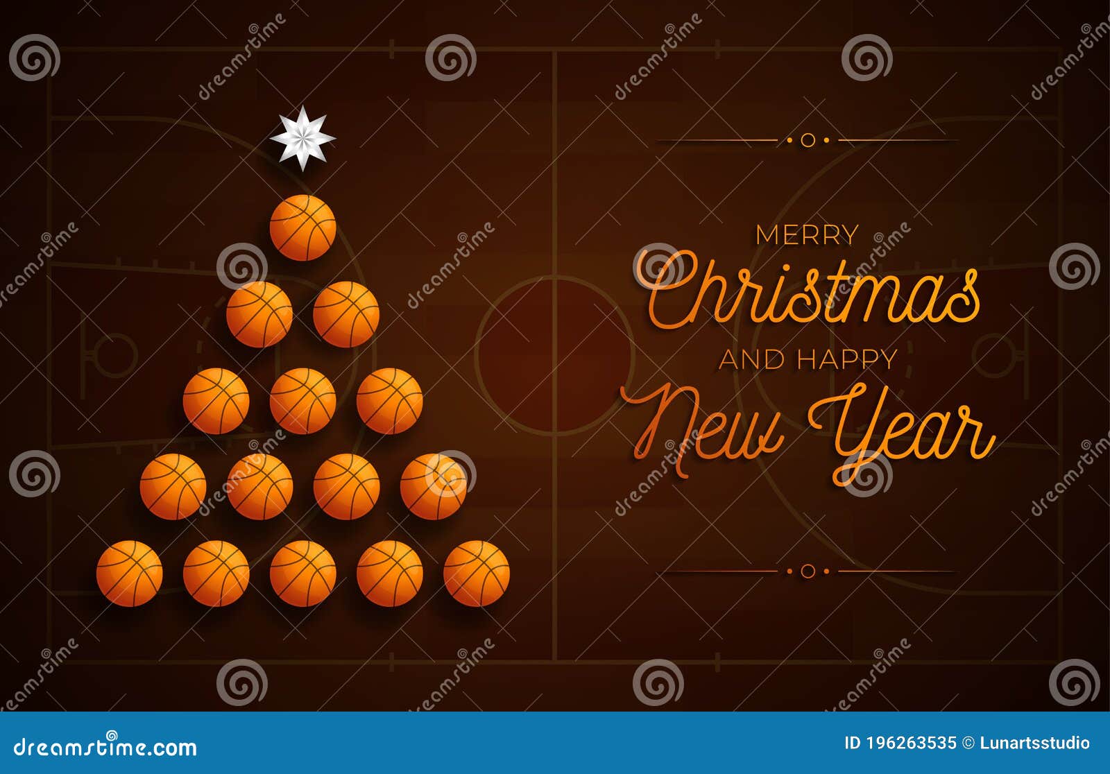 Christmas and New Year Greeting Card. Creative Xmas Tree Made by ...