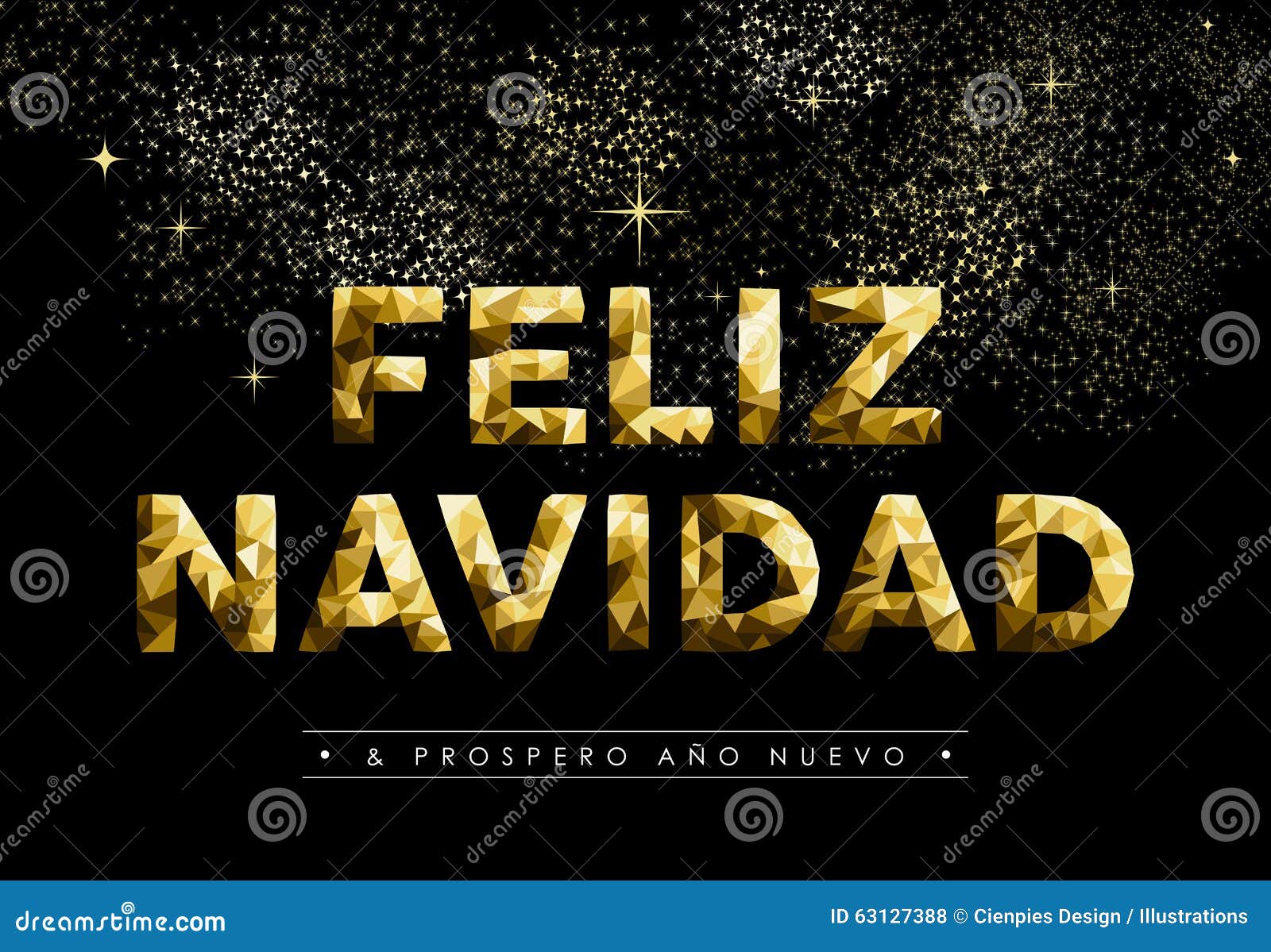 christmas new year low poly gold spanish navidad