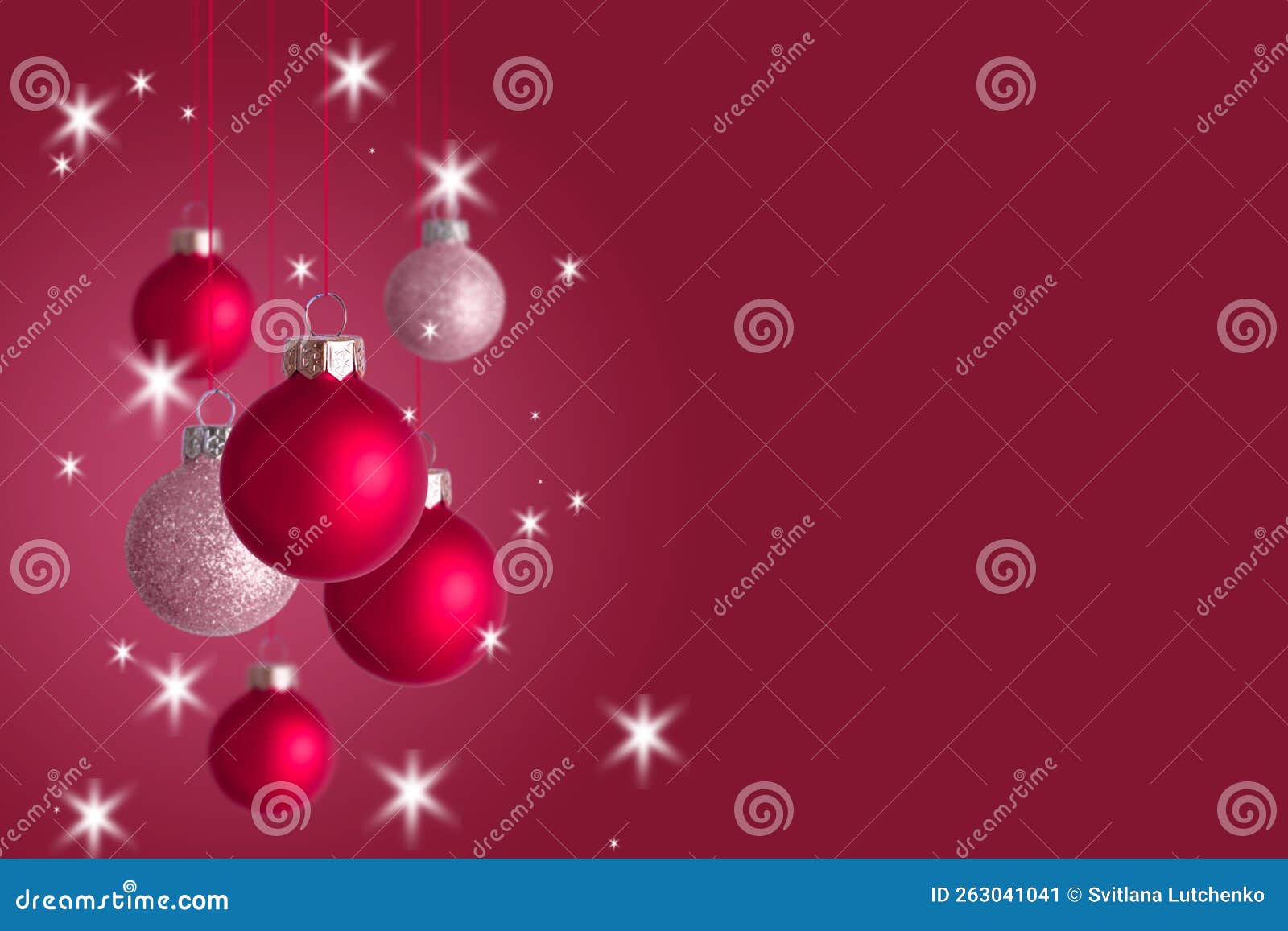 christmas and new year. red balloons on a magenta color background.