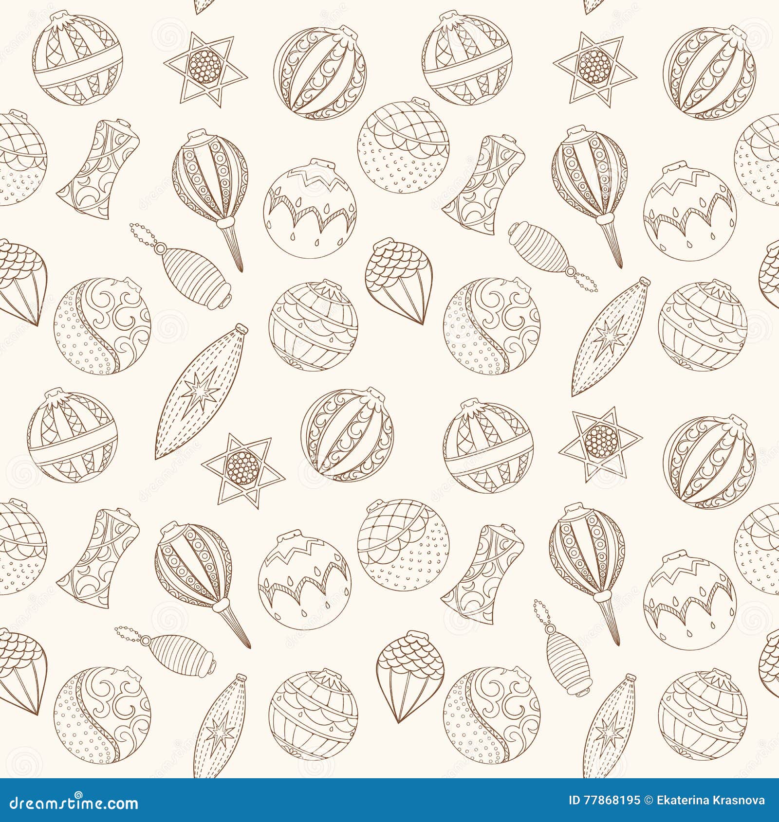 Download Christmas And New Year Seamless Pattern Stock Vector Illustration of drawing ball