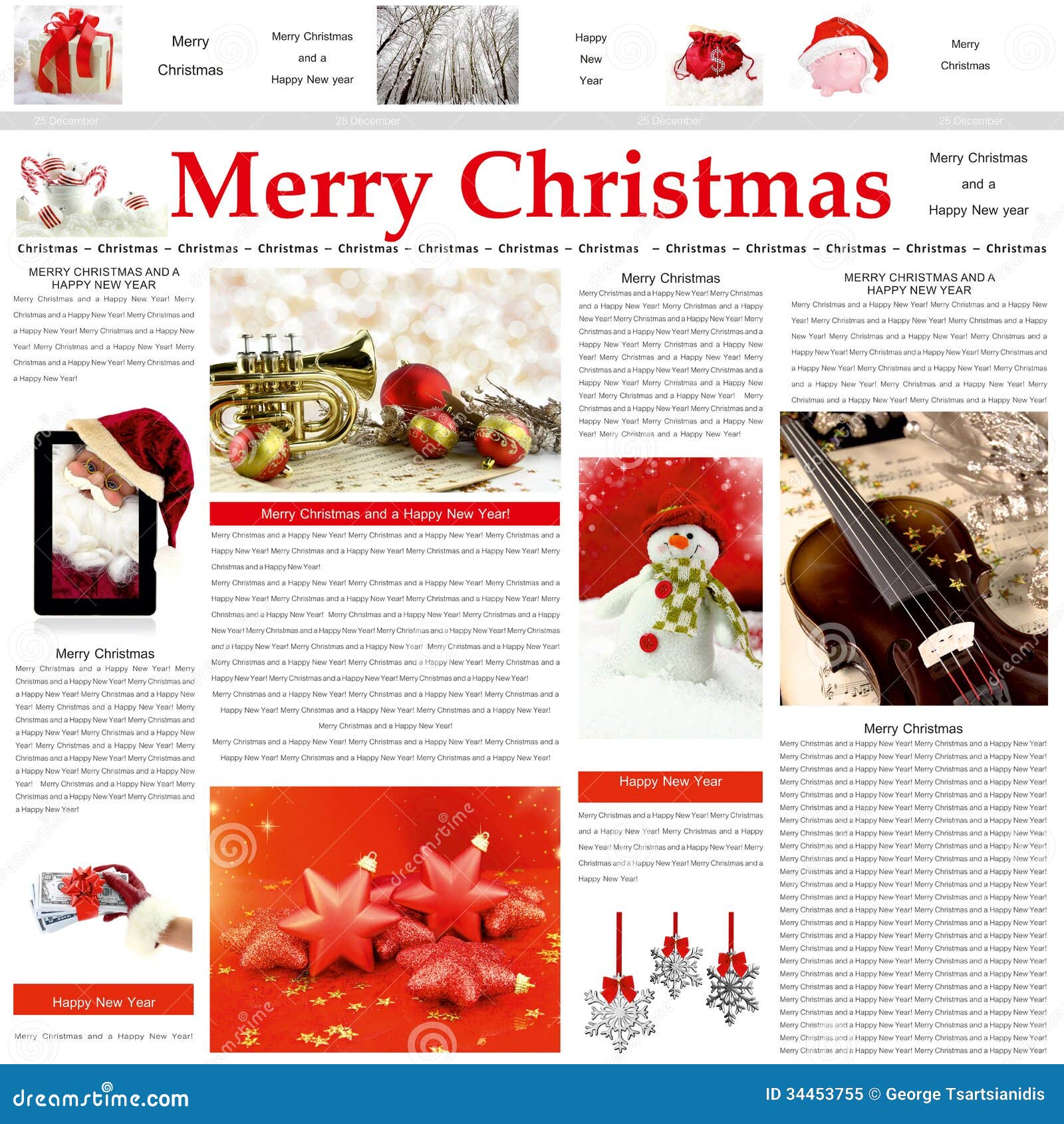 Christmas Newspaper Pattern Royalty Free Stock Photo Image 34453755