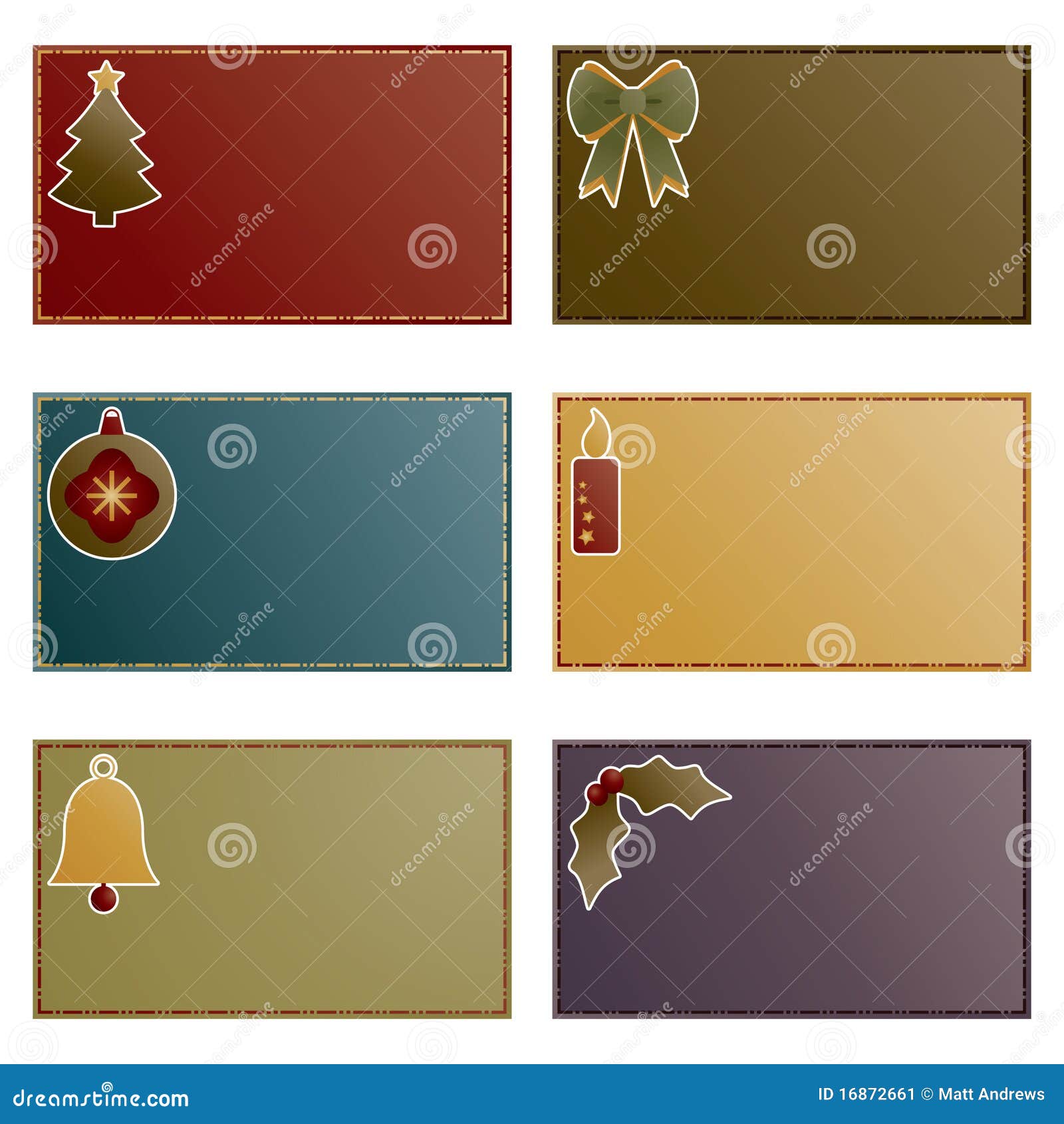 Christmas note cards stock vector. Illustration of ribbon 16872661