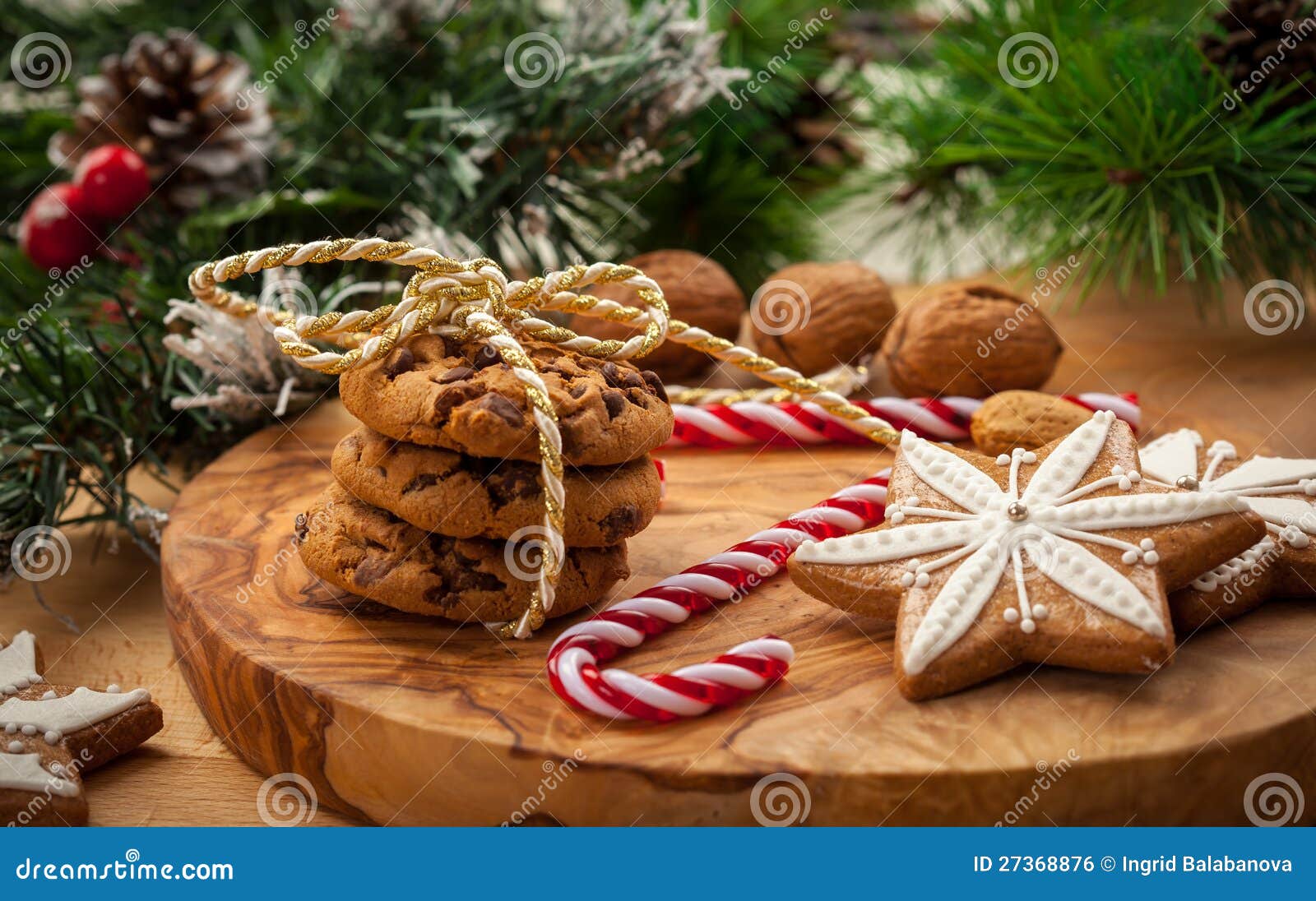 Christmas Nut and Chocolate Cookies Stock Photo Image of homemade