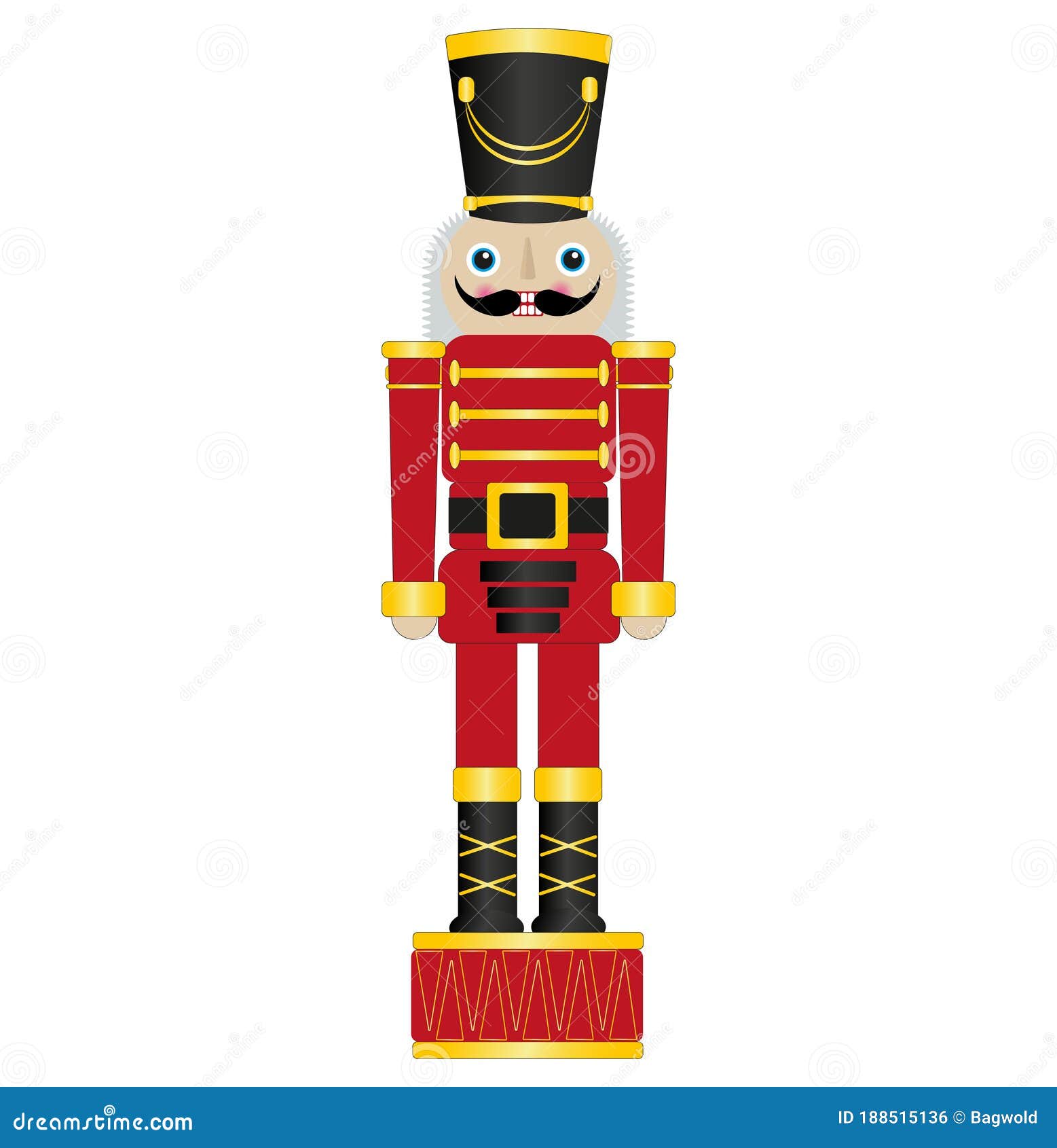 Christmas Nutcracker Vector Drawing Stock Vector - Illustration of