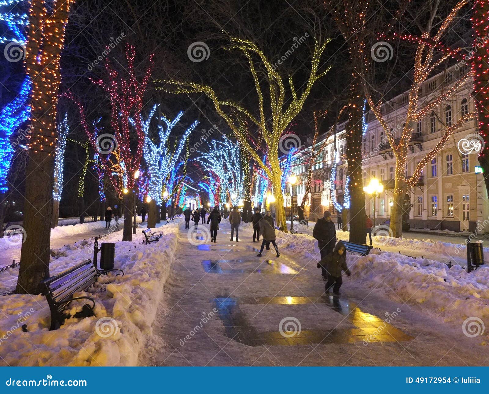 Christmas Odessa editorial stock image. Image of lights 49172954