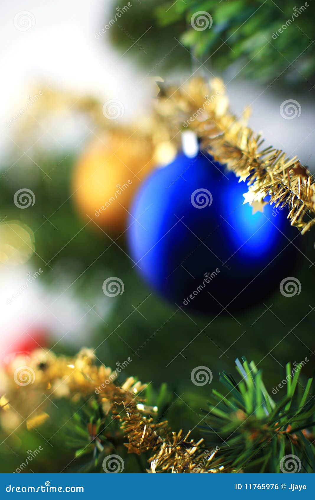 Christmas Ornament Hanging from a Xmas Tree Branch Stock Photo - Image ...