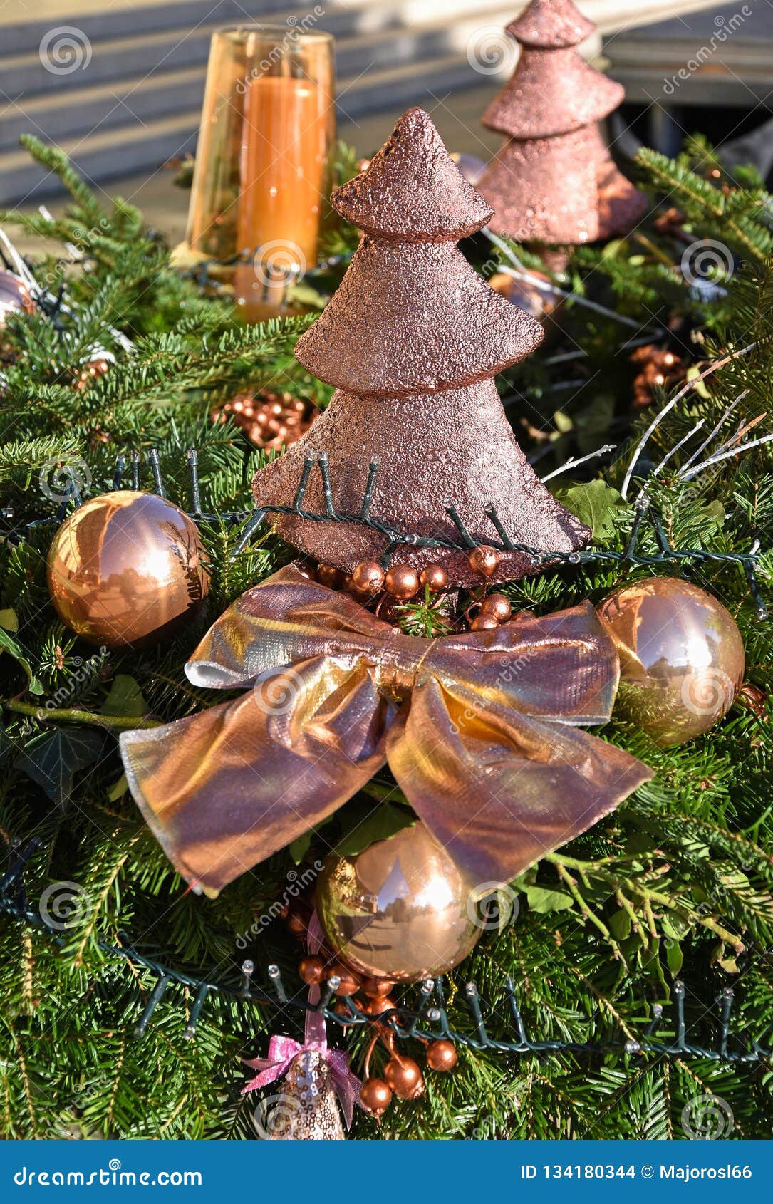 Christmas Ornament Outdoor before Holiday Stock Photo - Image of candle ...