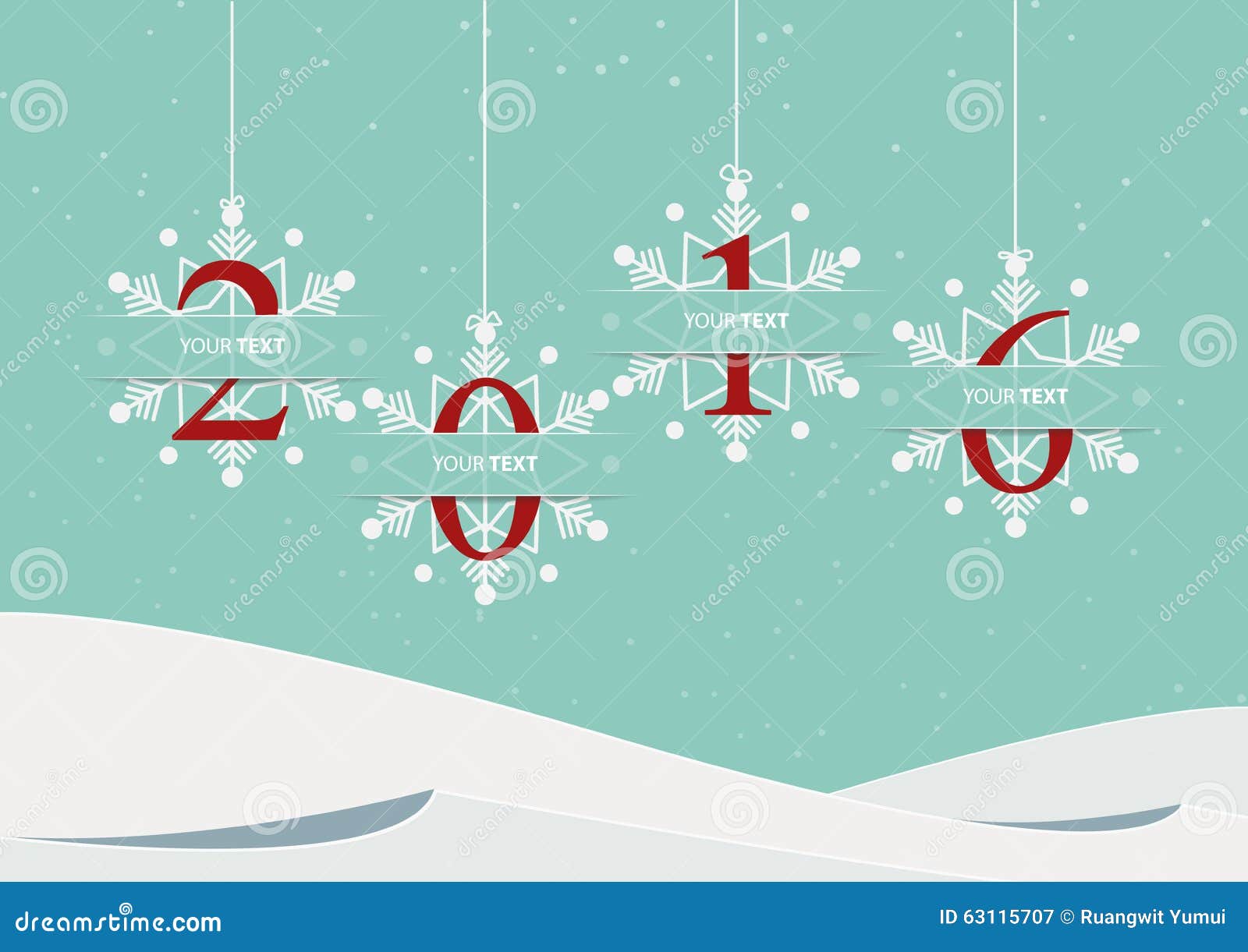 2016 for Christmas Ornament. Typography Design. Stock Vector 2016 for Christmas Ornament. Typography Design. Stock Vector